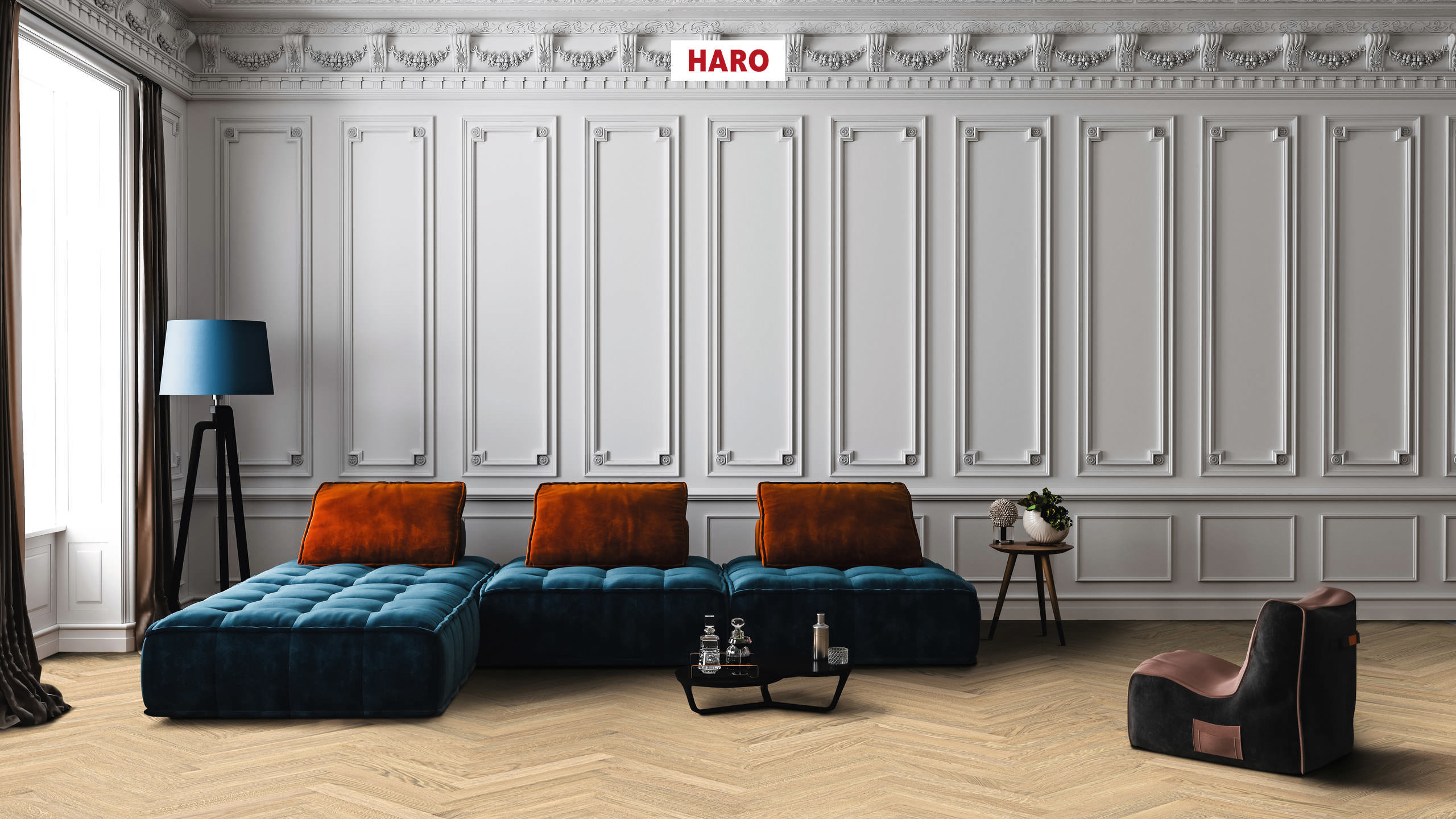 HARO PARQUET 4000 Lama Allegro Roble invisible Trend cepillado naturaDur Ranura & lengüeta