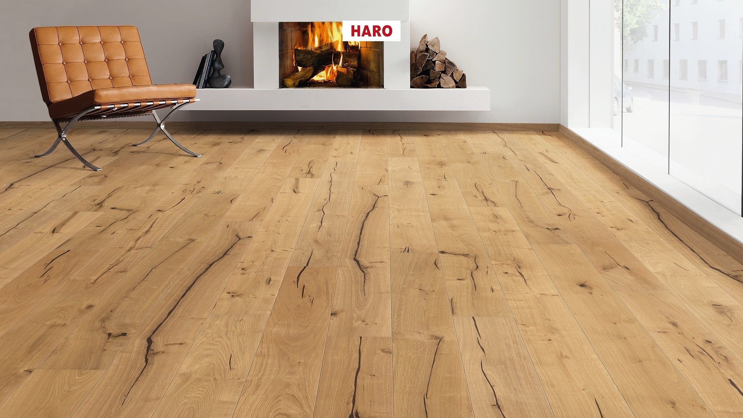 HARO PARQUET 3500 HDF 1-lama 2V Roble Wendelstein cepillado naturaLin plus Top Connect