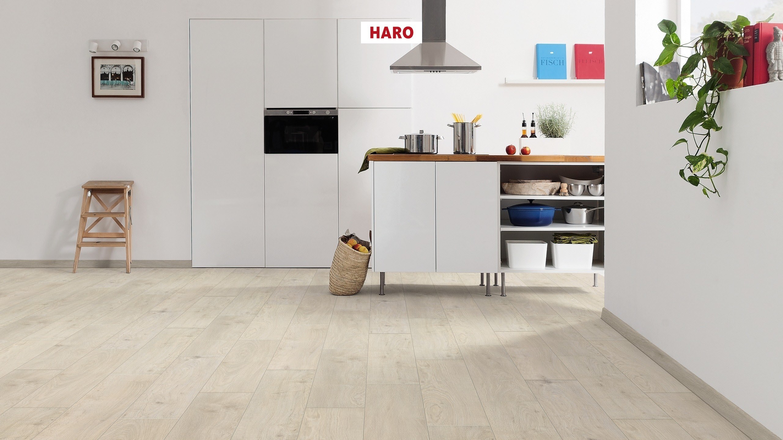 HARO Suelo laminado TRITTY 200 Aqua 1-lama 4V Roble Sicilia blanco* authentic mate Top Connect
