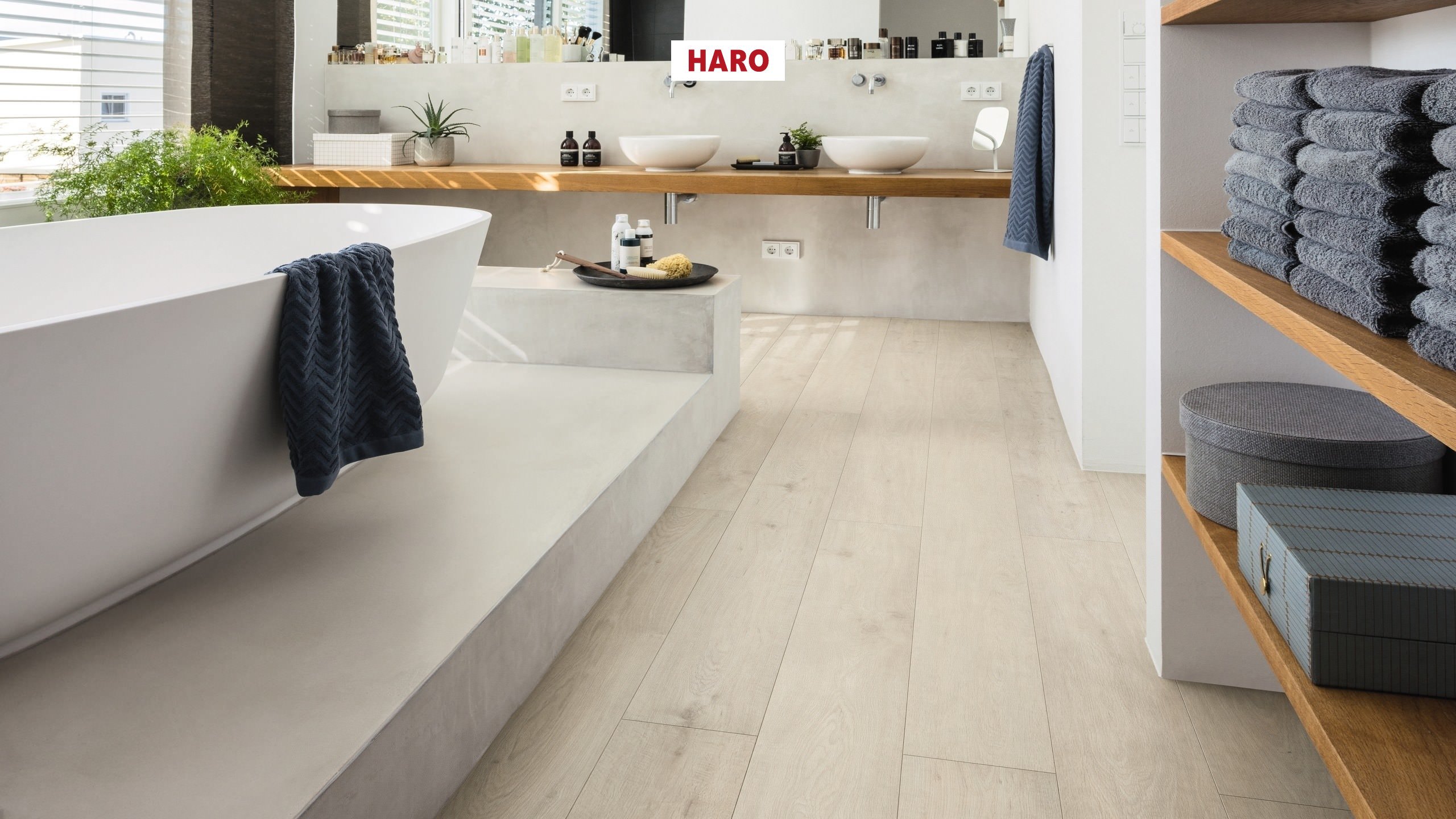 HARO Suelo laminado TRITTY 200 Aqua Gran Via 4V Roble Sicilia blanco* authentic mate Top Connect