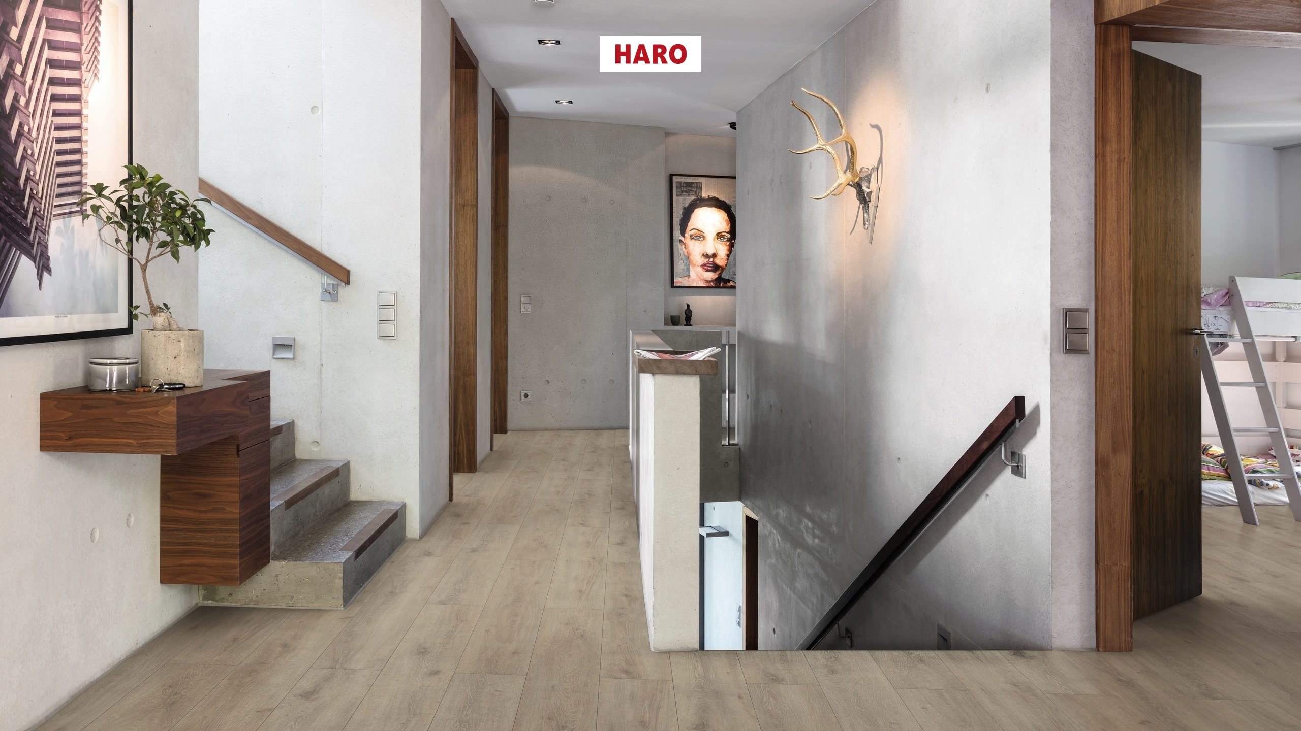 HARO Suelo laminado TRITTY 200 Aqua Gran Via 4V Roble Veneto mocca* authentic mate Silent CT Top Connect