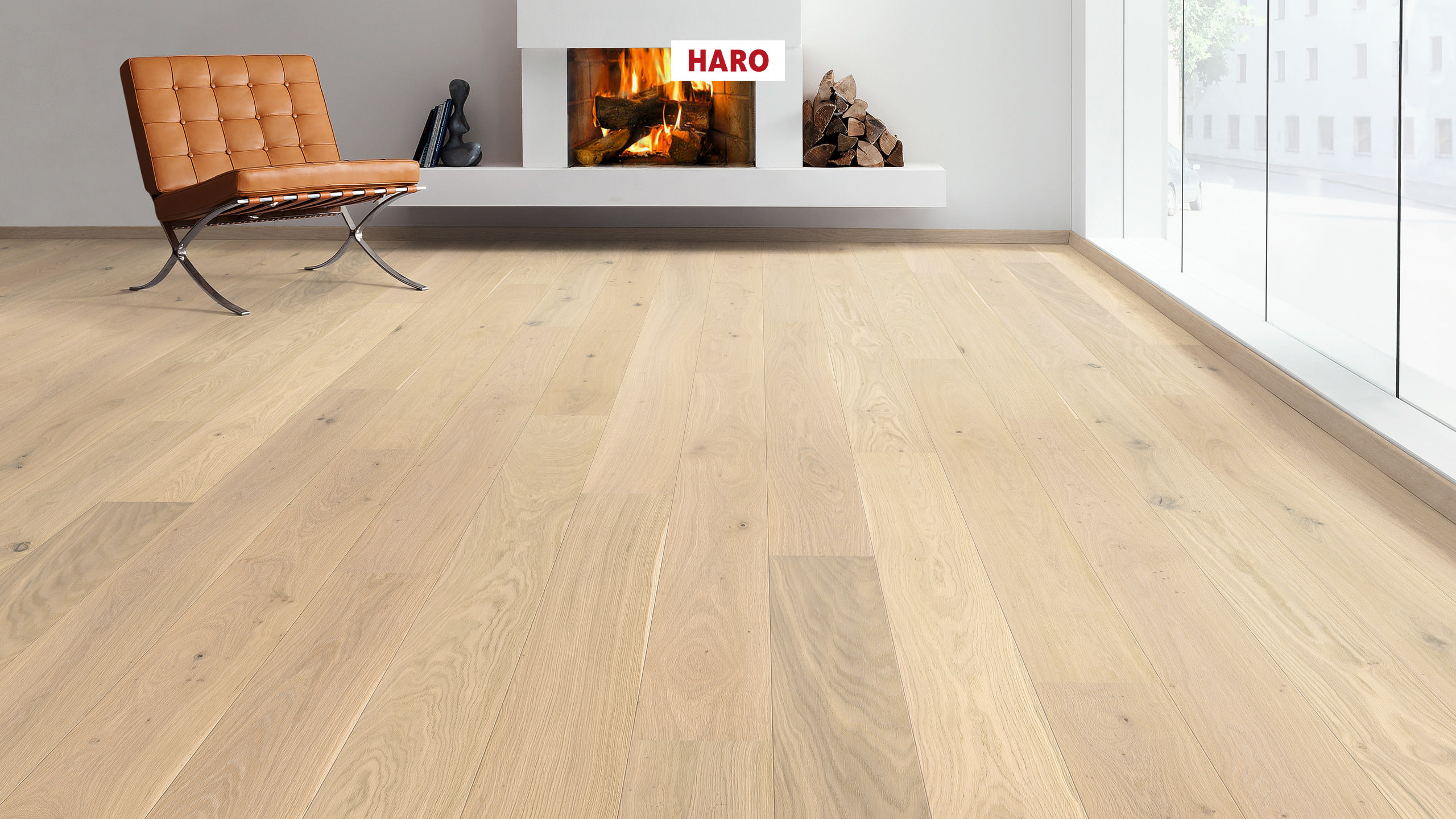 HARO PARQUET 2500 1-lama 180 2V Roble blanco puro Universal cepillado naturaLin plus Top Connect