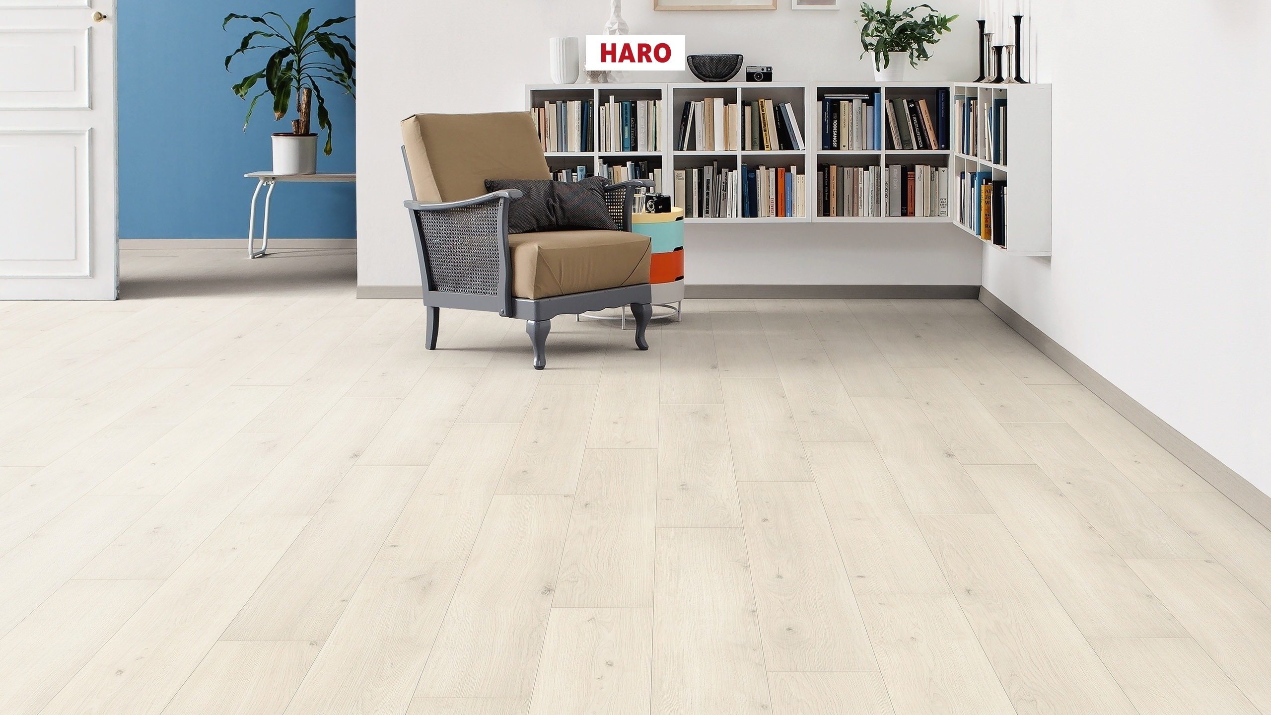HARO Suelo laminado TRITTY 100 1-lama 4V Roble Emilia blanco* authentic soft Silent Pro Top Connect