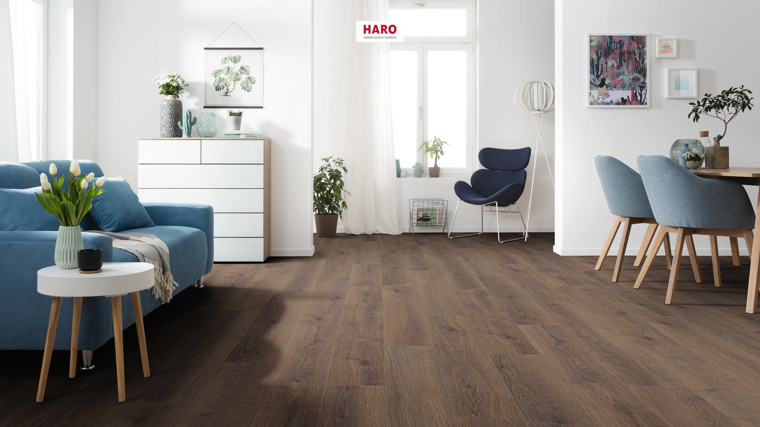 HARO Suelo laminado TRITTY 100 1-lama 4V Roble Contura gris piedra* authentic Silent CT Top Connect