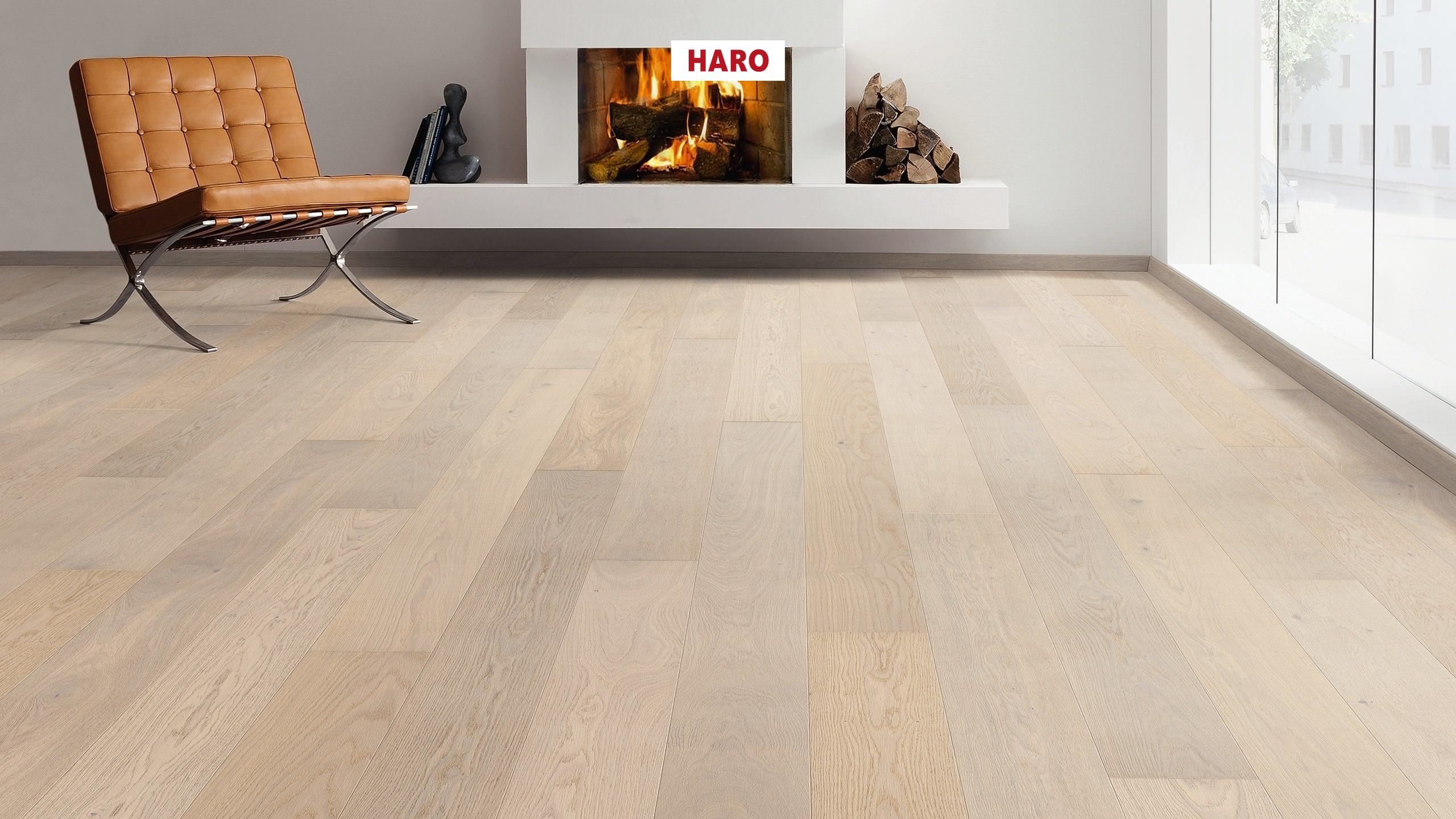 HARO PARQUET 4000 1-lama 180 4V Roble blanco cristal Markant cepillado naturaLin plus Top Connect