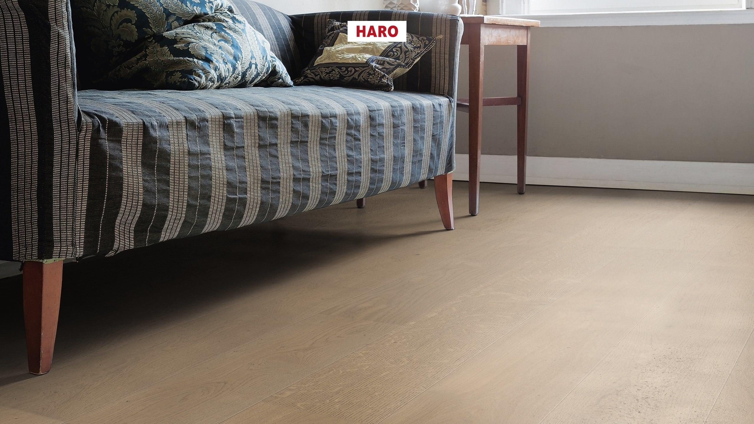 HARO PARQUET 4000 1-lama 180 4V Roble gris arena Markant cepillado naturaLin plus Top Connect