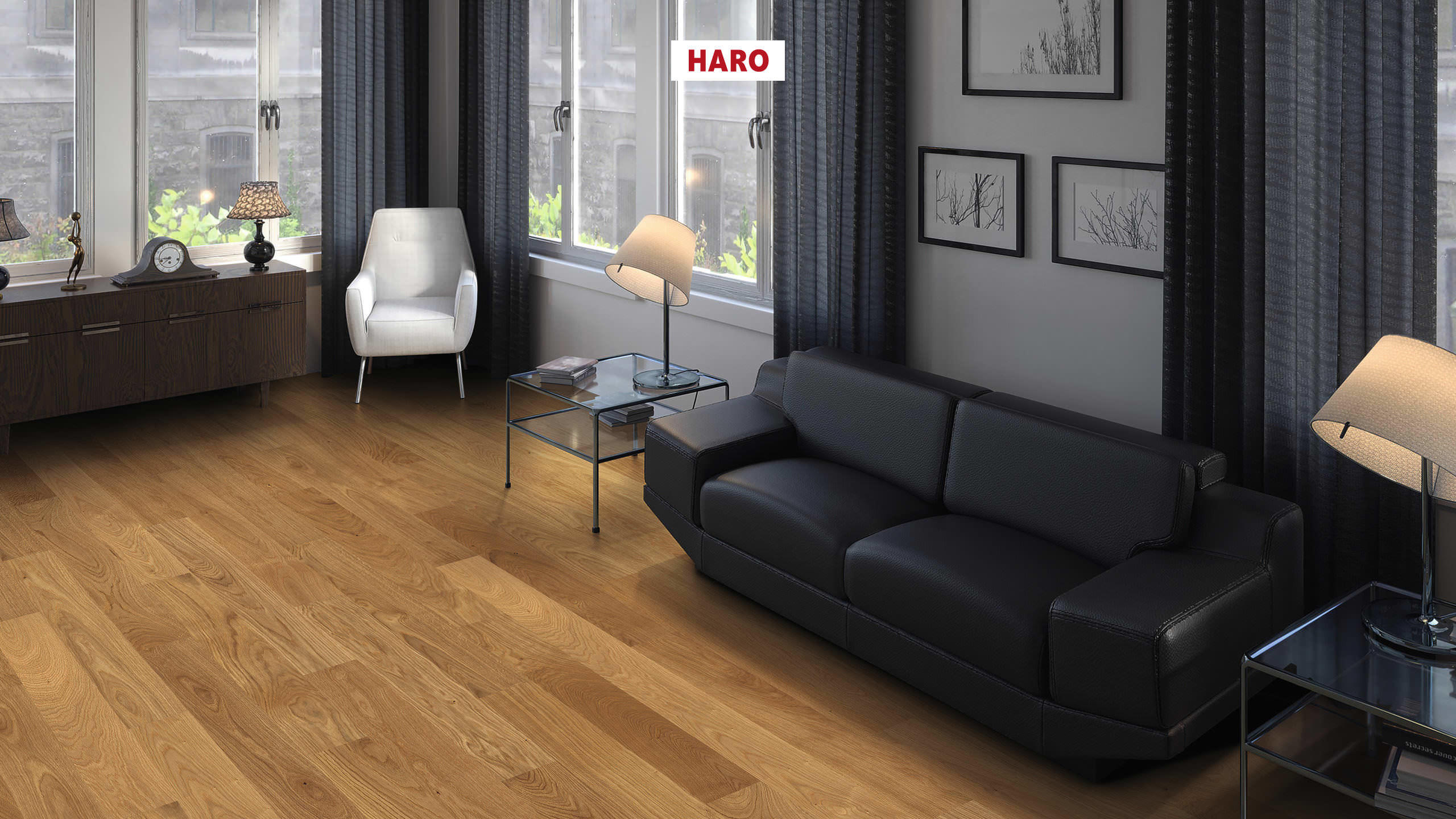HARO PARQUET 4000 Lama Prestige Roble Markant cepillado naturaLin plus Ranura & lengüeta