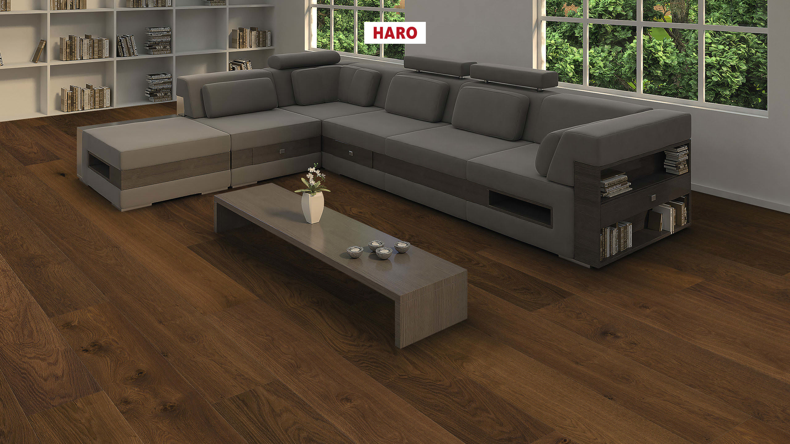 HARO PARQUET 4000 1-lama Plaza 240 4V Roble fumé Universal cepillado naturaLin plus Top Connect