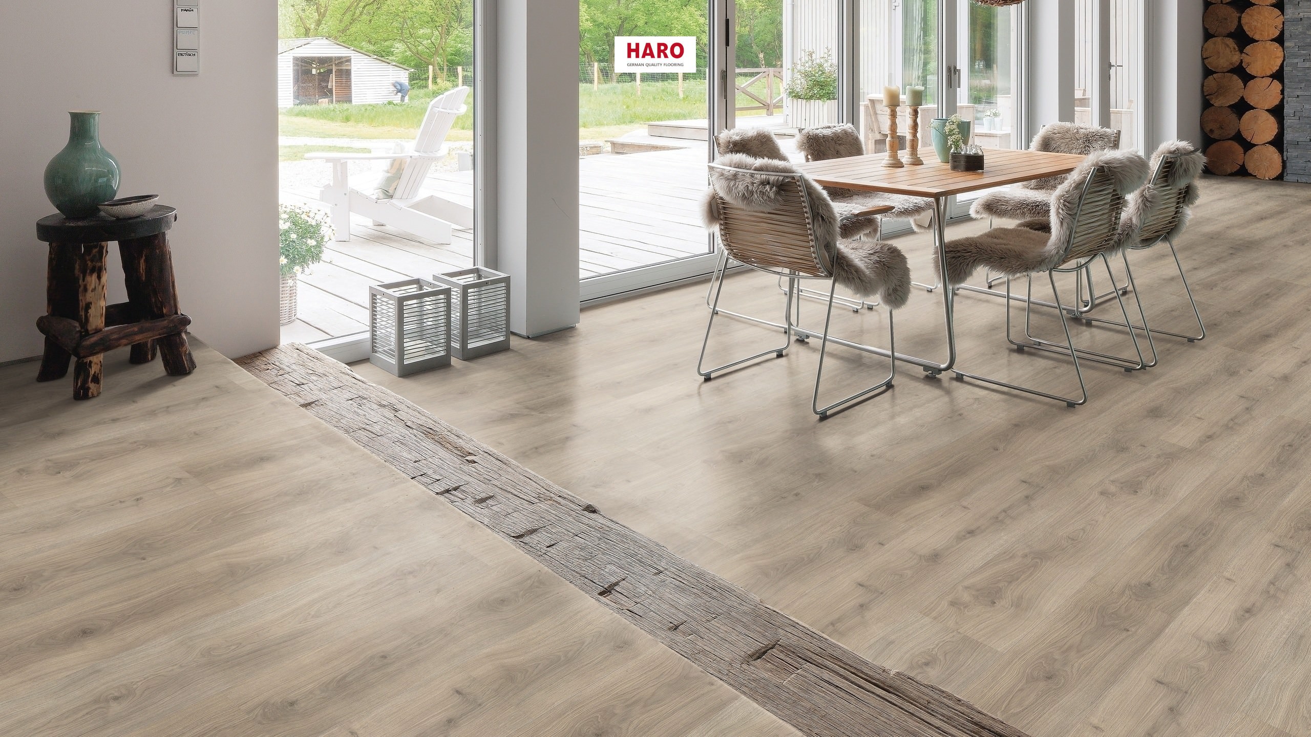 HARO Suelo laminado TRITTY 200 Aqua Gran Via 4V Roble Emilia marrón gris* authentic soft Top Connect