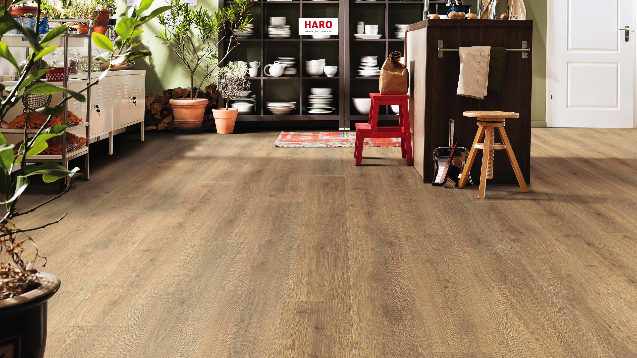 HARO Suelo laminado TRITTY 200 Aqua Gran Via 4V Roble Emilia miel* authentic soft Silent Pro Top Connect
