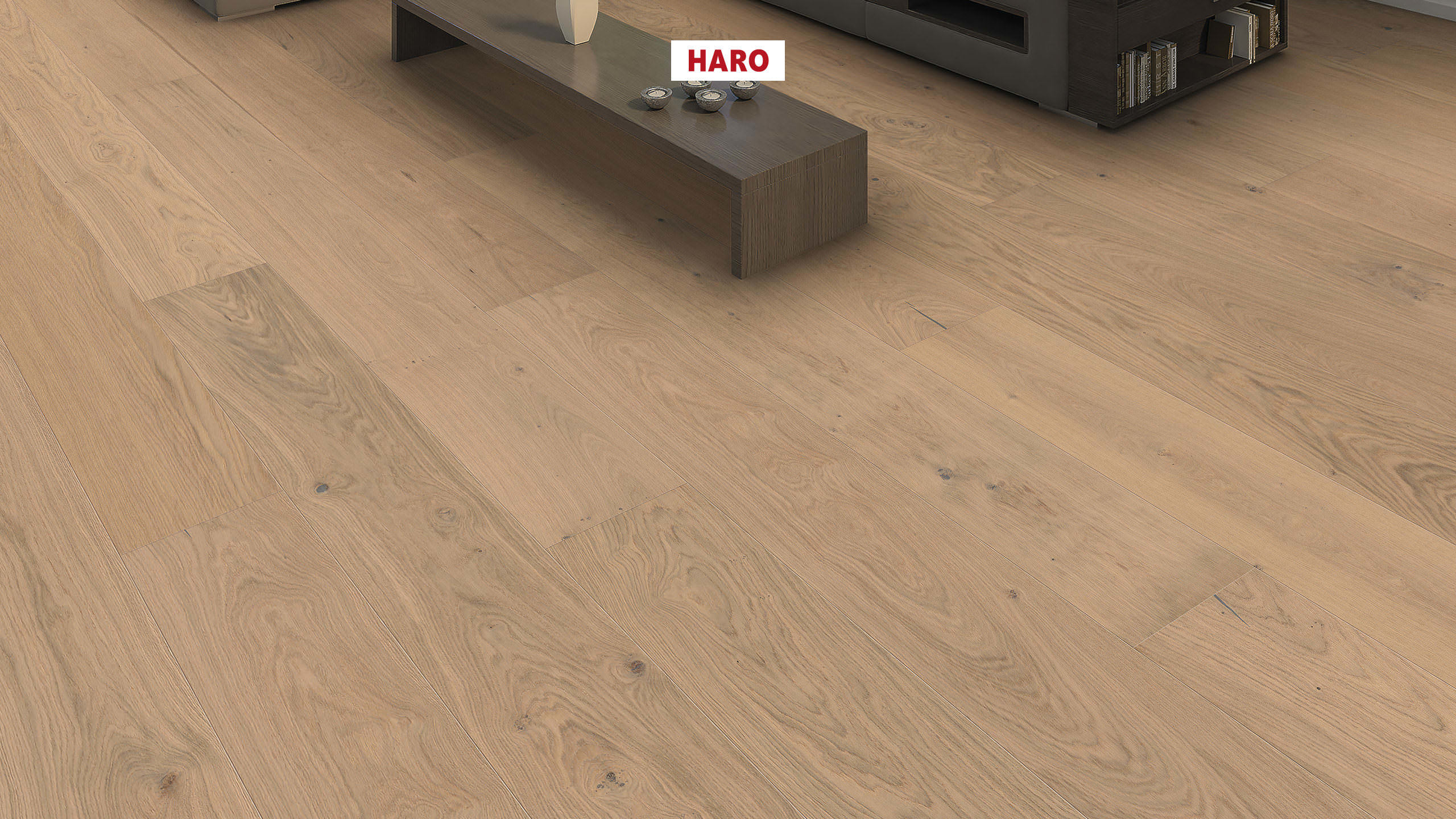 HARO PARQUET 4000 1-lama Plaza 240 4V Roble blanco luz Sauvage cepillado naturaLin plus Top Connect
