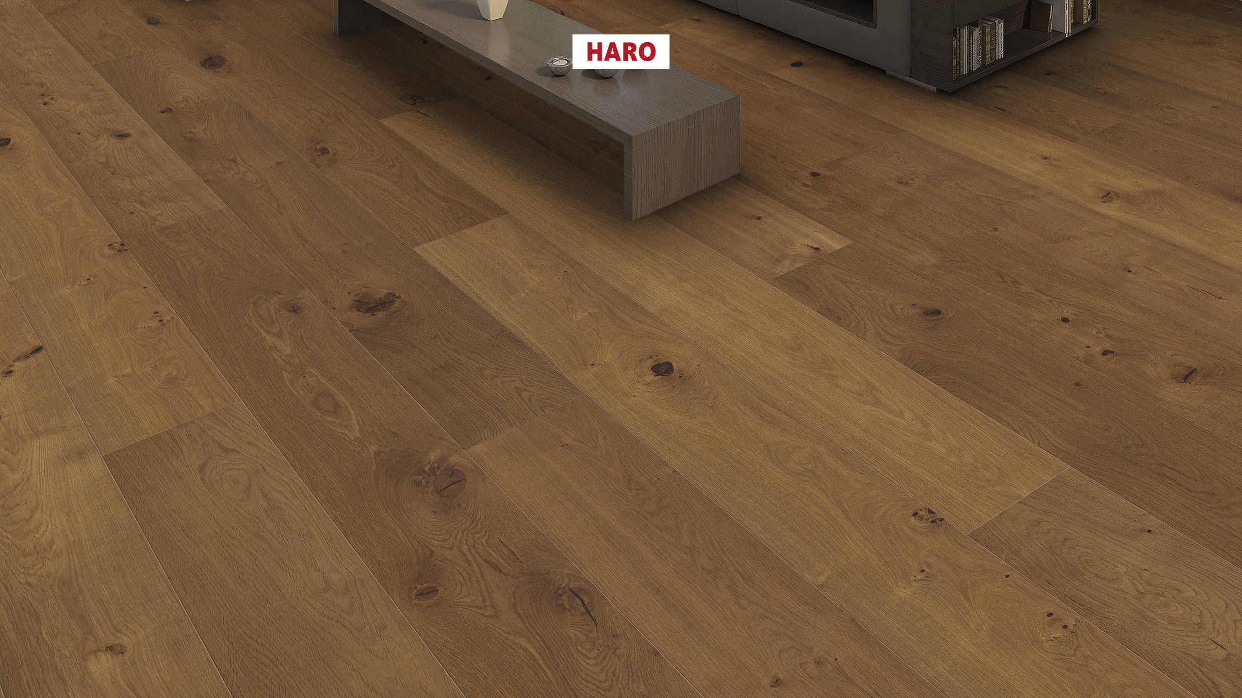 HARO PARQUET 4000 1-lama Plaza 240 4V Roble fumé invisible Universal cepillado naturaLin plus Top Connect