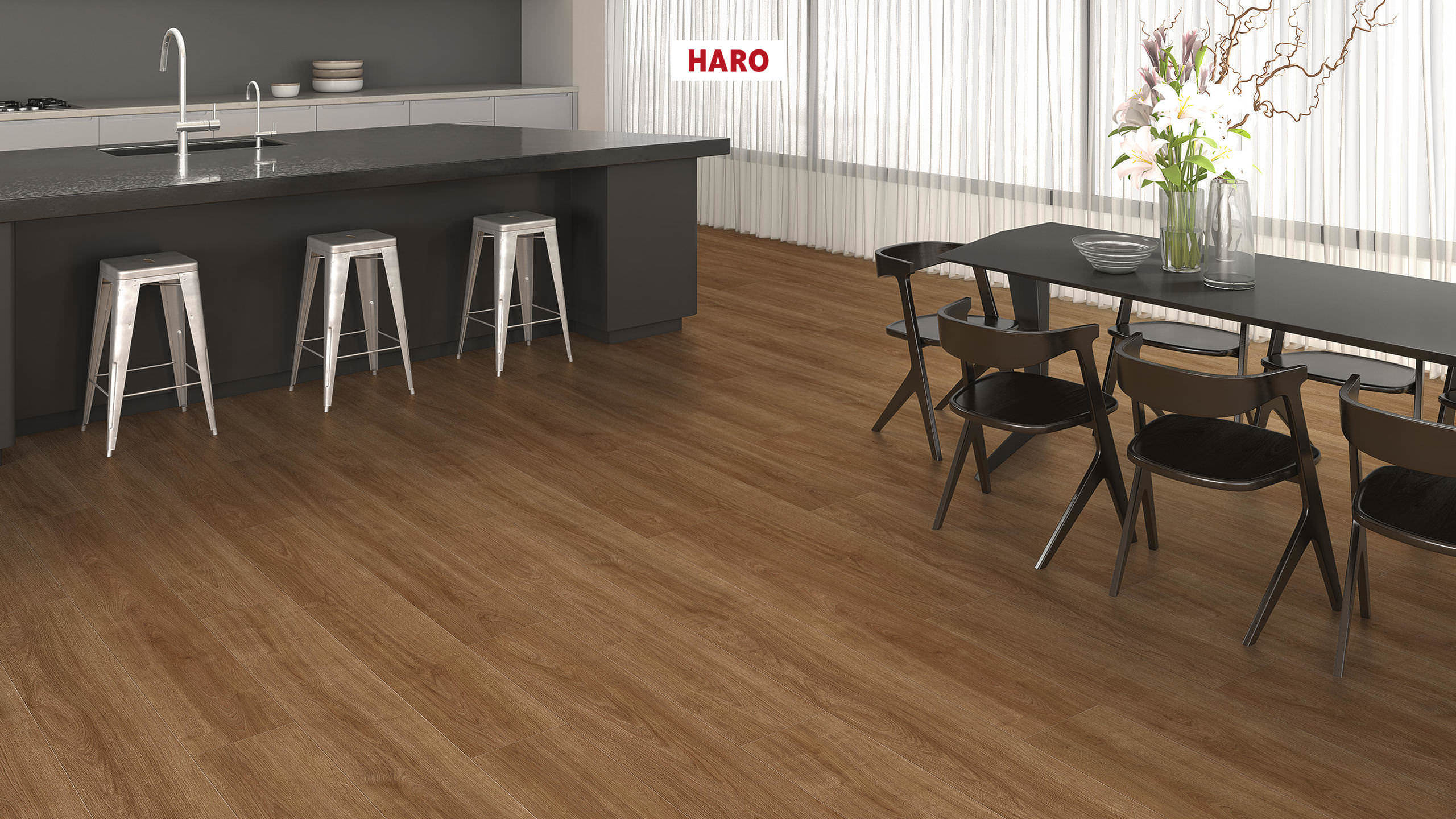 HARO Suelo laminado TRITTY 200 Aqua 1-lama 4V Roble Eleganza natur* authentic Silent CT Top Connect