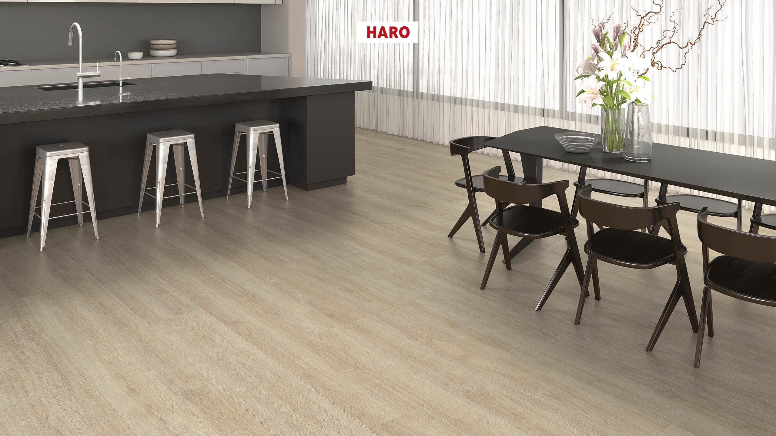 HARO Suelo laminado TRITTY 200 Aqua Gran Via 4V Roble Eleganza blanco crema* authentic Silent CT Top Connect