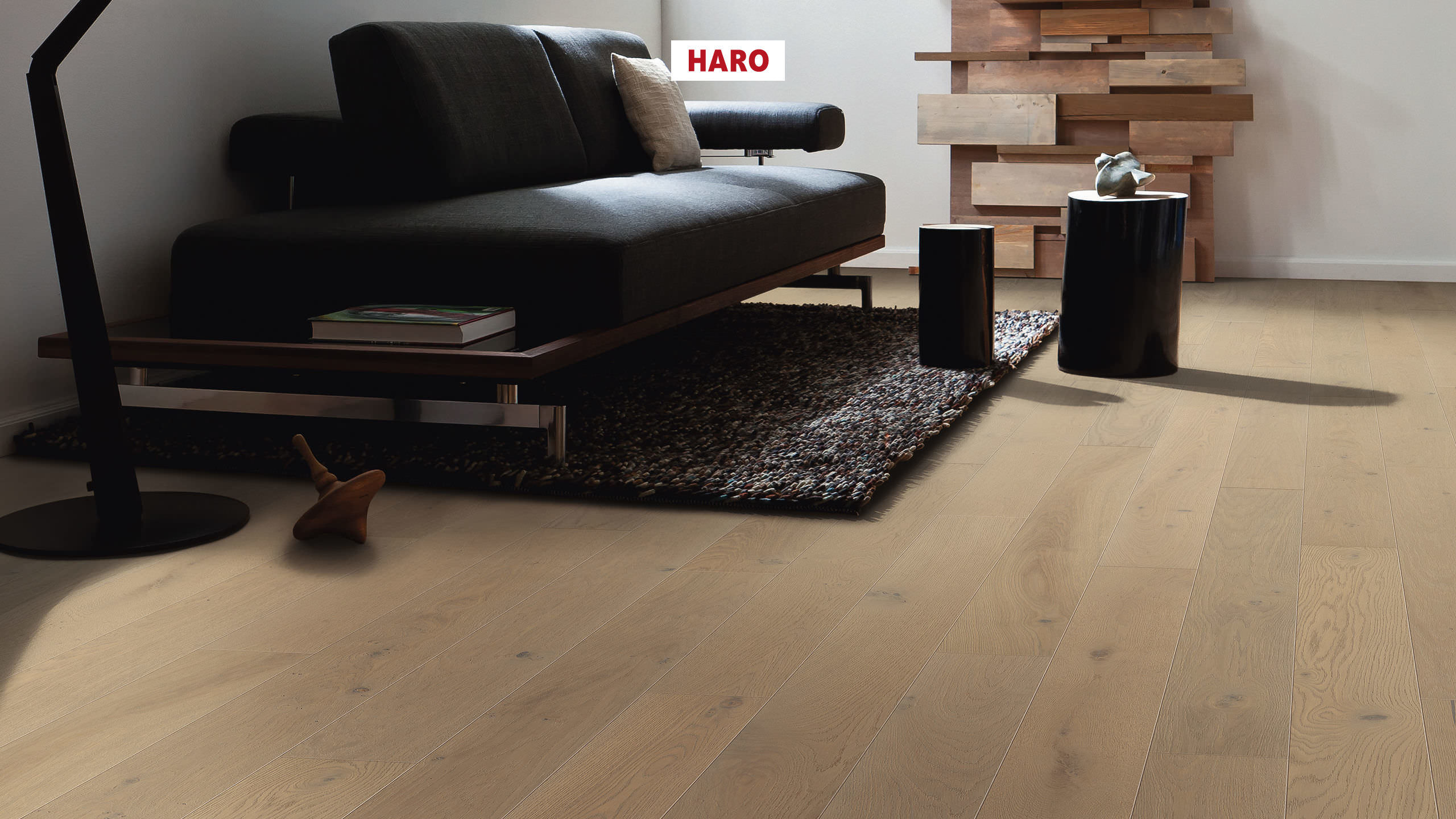 HARO PARQUET 4000 Lama Duna 4V Roble gris arena Sauvage cepillado naturaLin plus Ranura & lengüeta