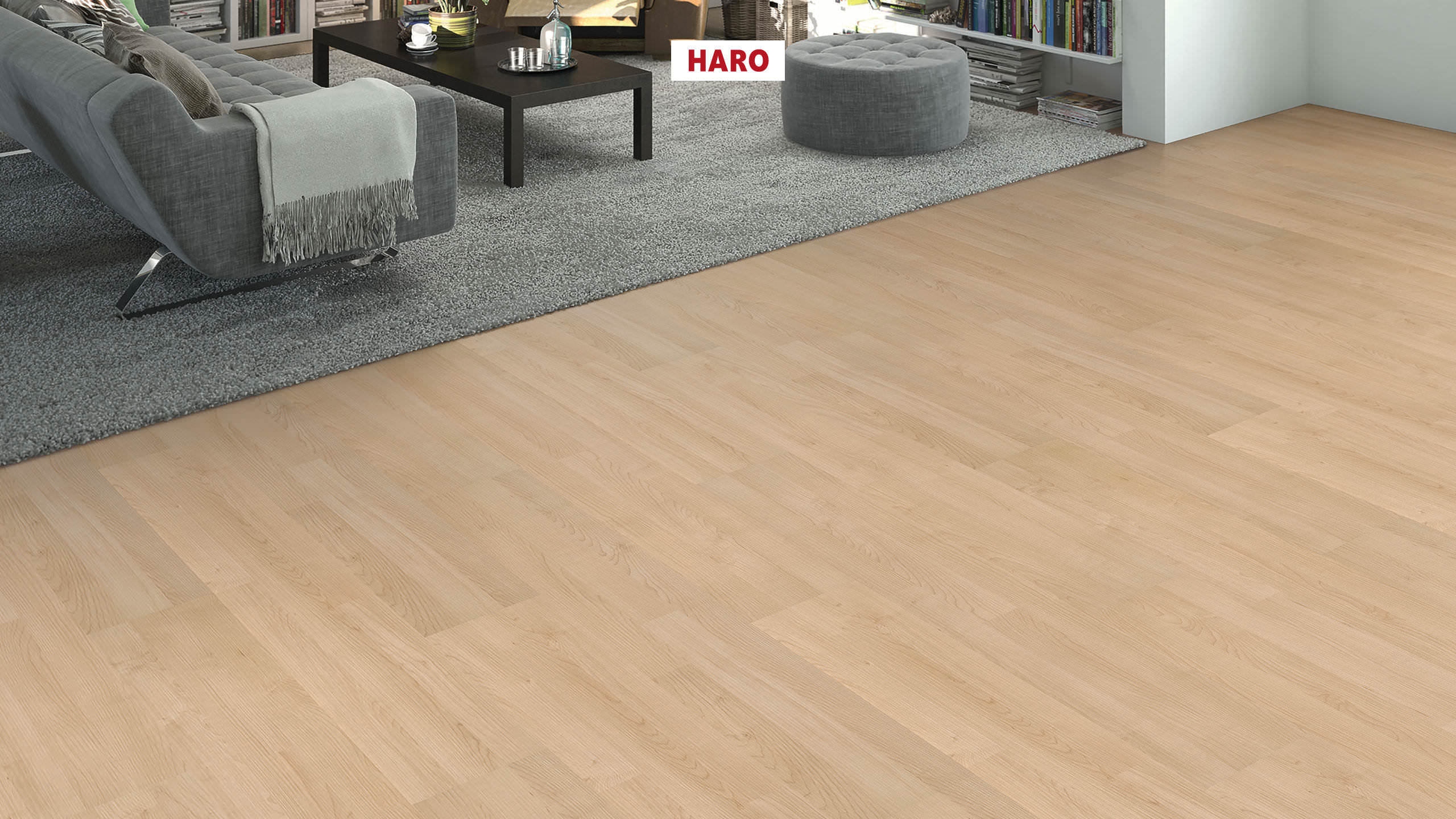HARO Suelo laminado Edición especial NKL31 3-lamas Arce* cepillado mate Top Connect