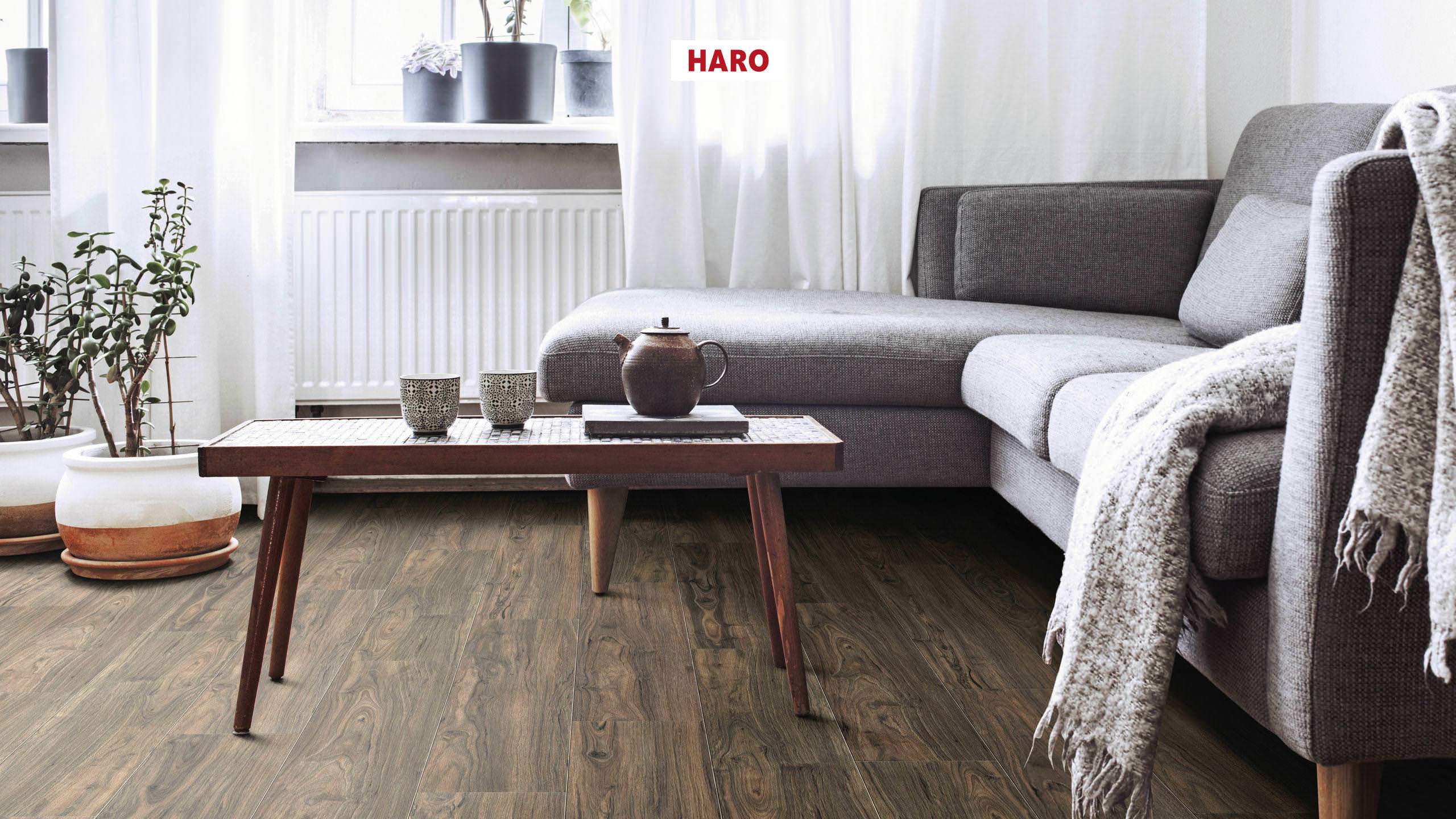HARO Suelo laminado TRITTY 90 1-lama 4V Nogal Cesano* soft mate Silent Pro Top Connect