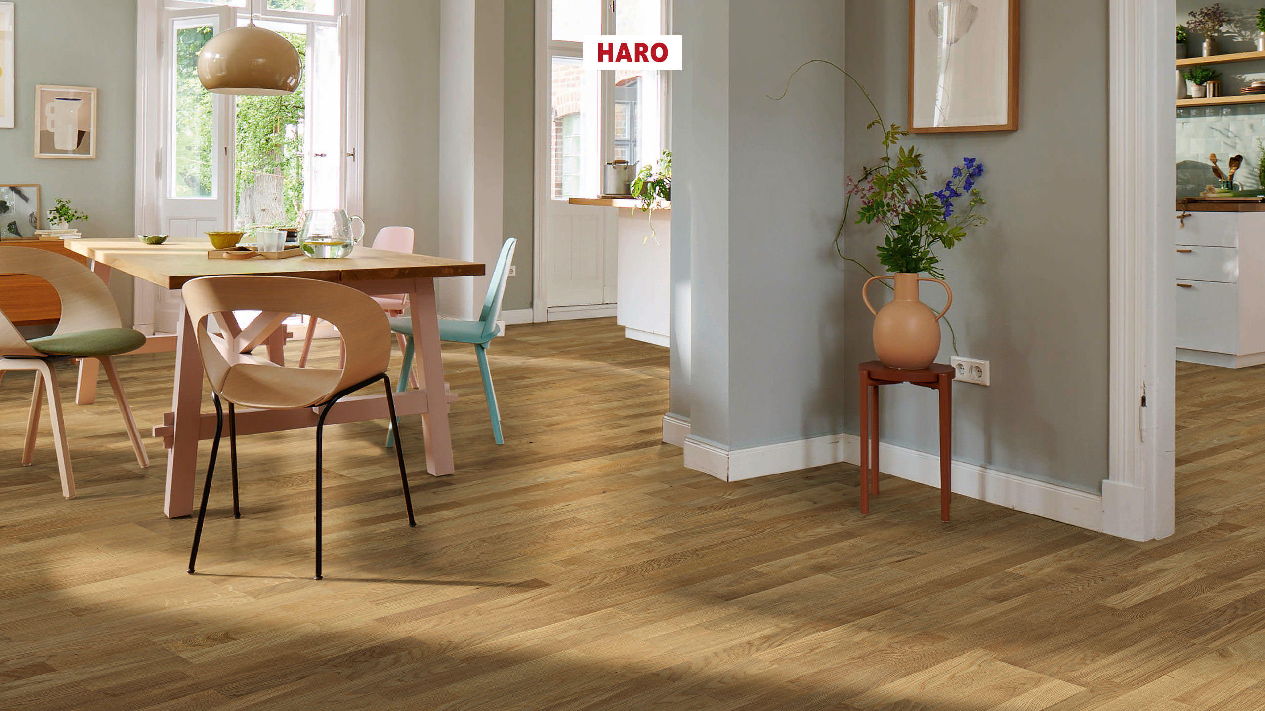 HARO PARQUET 13,5 mm 3-lamas Roble Düsseldorf permaDur Top Connect