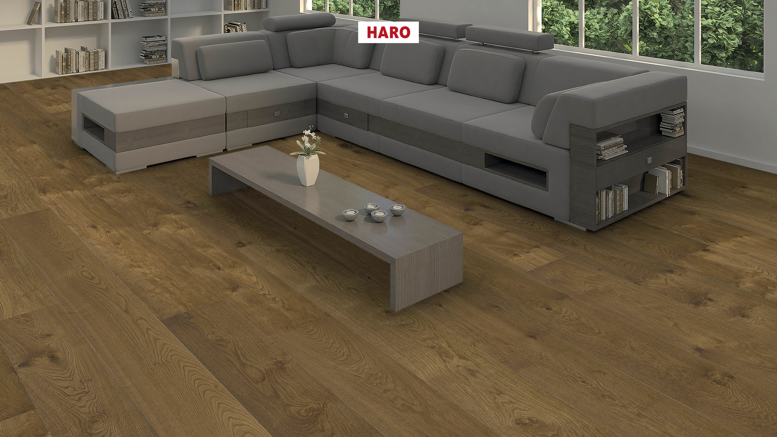 HARO PARQUET 4000 1-lama Plaza 240 4V Roble fumé Universal cepillado naturaLin plus Top Connect