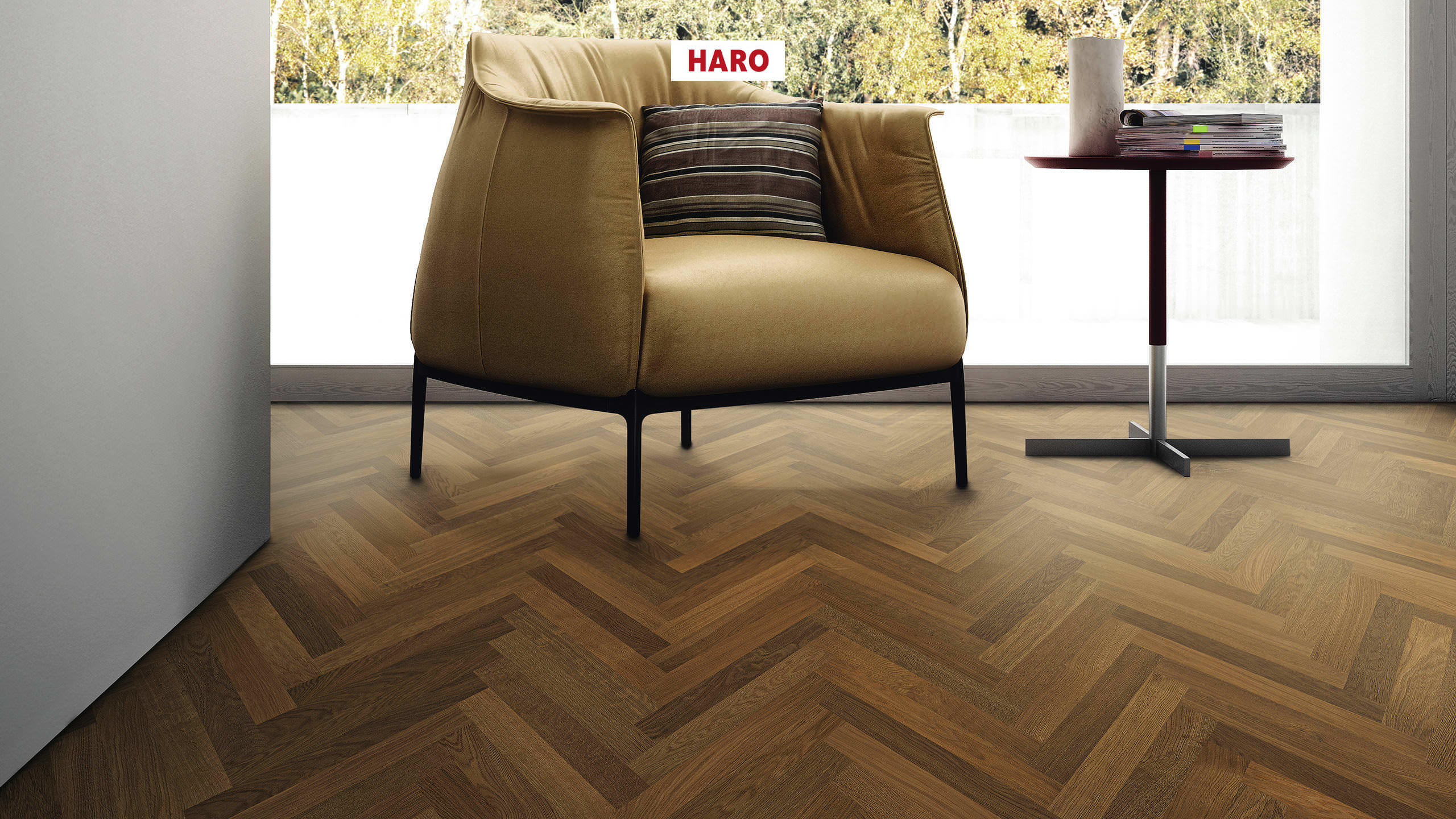 HARO PARQUET 4000 Lama Allegro Roble fumé Trend cepillado naturaDur Ranura & lengüeta
