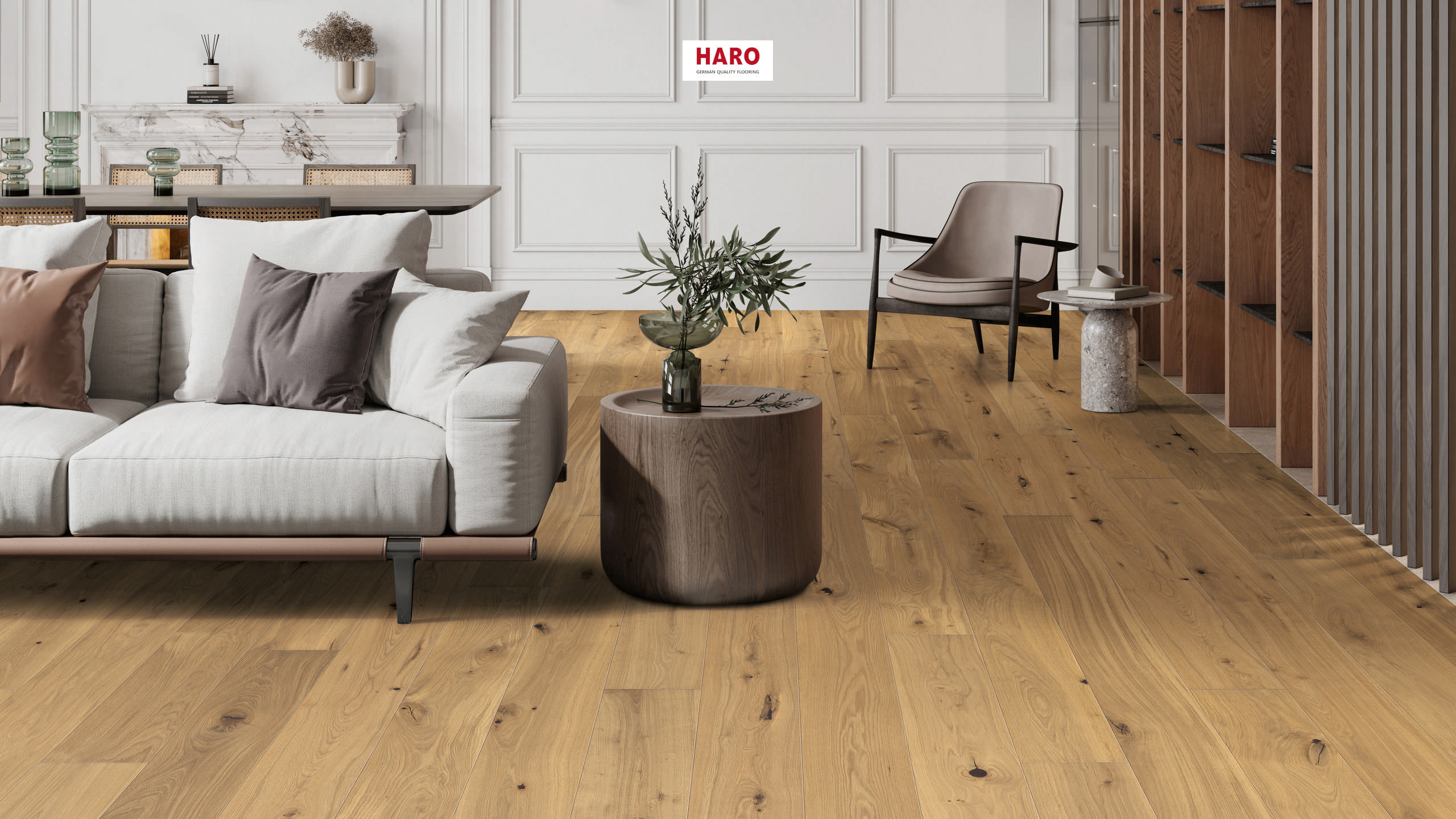 HARO PARQUET 4000 1-lama 180 4V Roble invisible Sauvage debastado naturaLin plus Top Connect