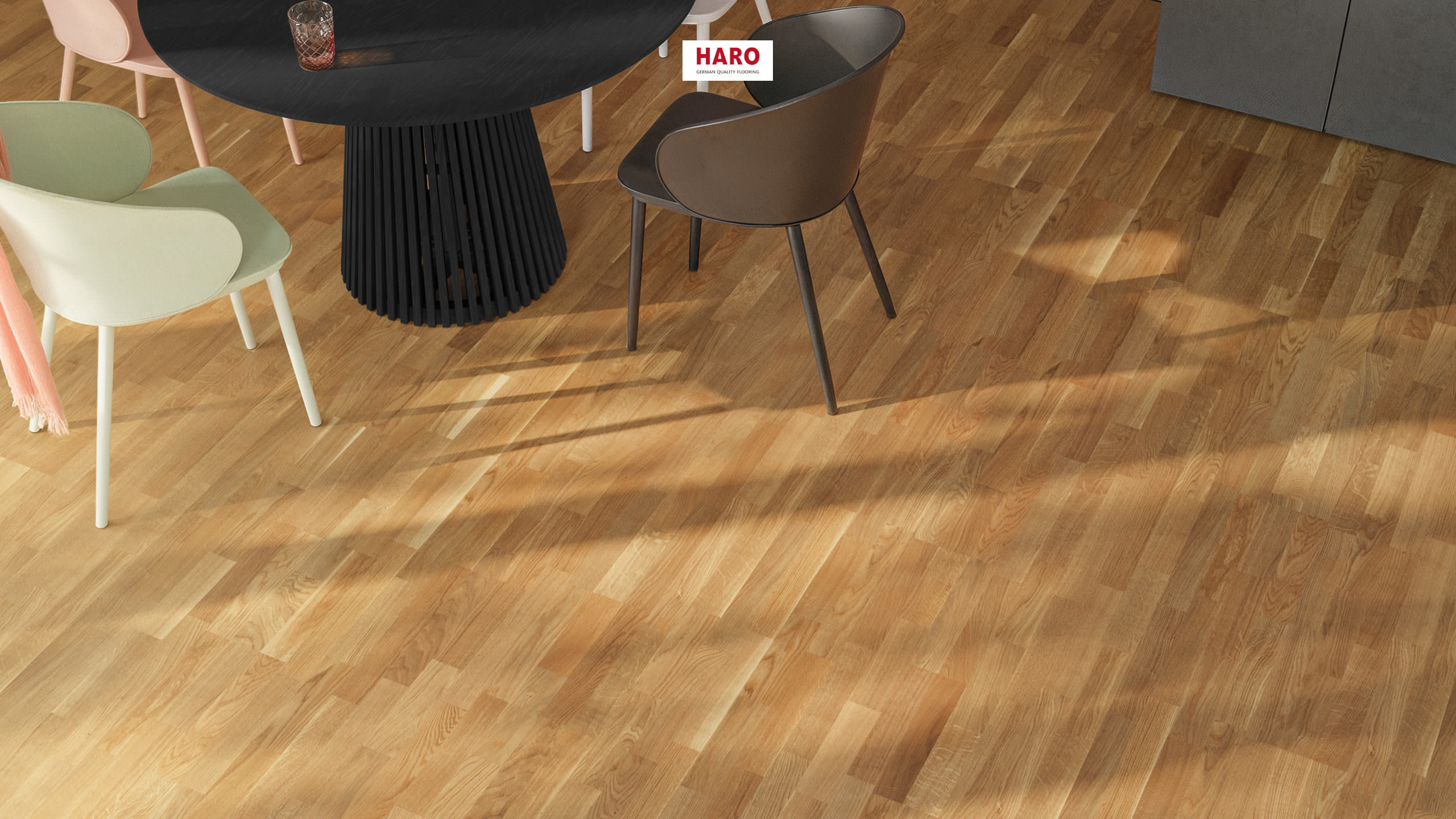 HARO PARQUET 2500 3-lamas Roble Lleno de vida barnizado mate Top Connect