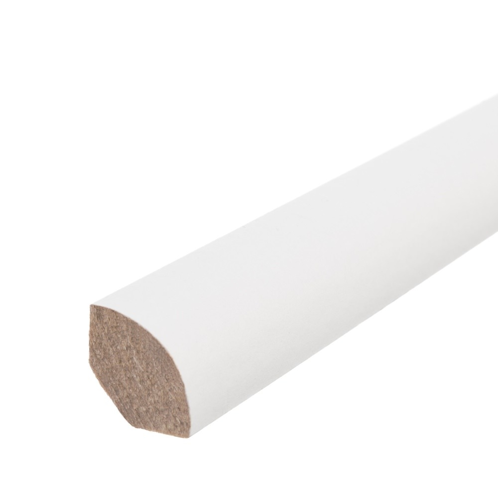 Quart de rond 14 x 14mm 2,4 m MDF avec film décor blanc