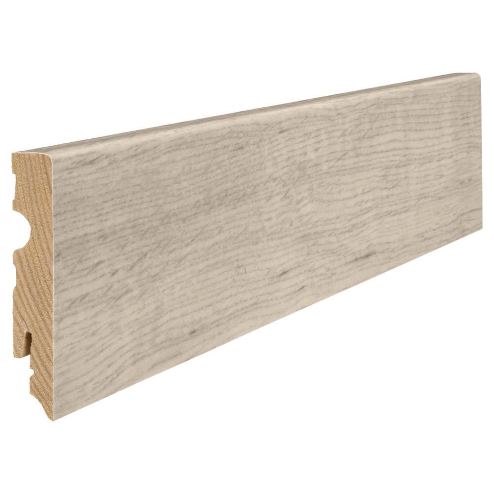 Plinthe à emboîter en bois massif 15 x 80 mm cube 2,2 m MDF avec film décor imperméable Chêne Sicilia puro*
