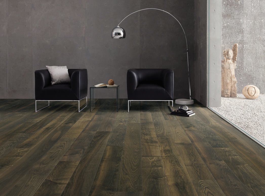 parkettmanufaktur by HARO 4000 Planche large à l'ancienne 4V Frêne gris olive Expressiv brossé oleovera Top Connect