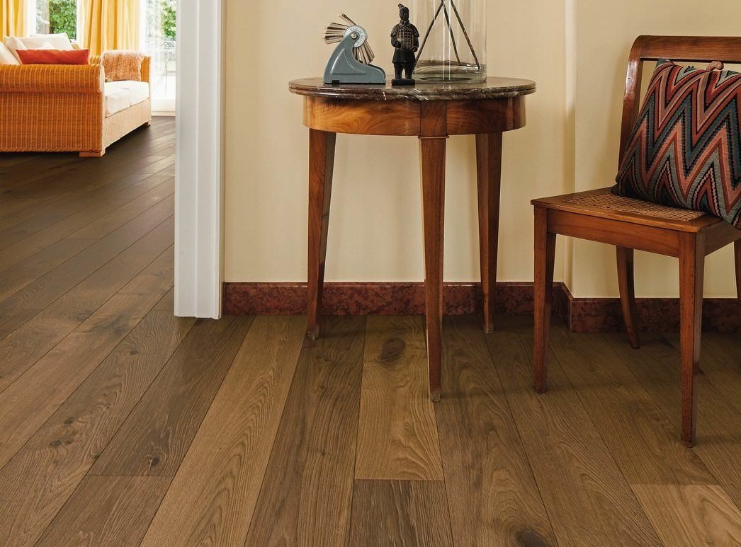 HARO PARQUET 4000 Planche large à l'ancienne 180 4V Chêne fumé Sauvage brossé retro naturaLin plus Top Connect