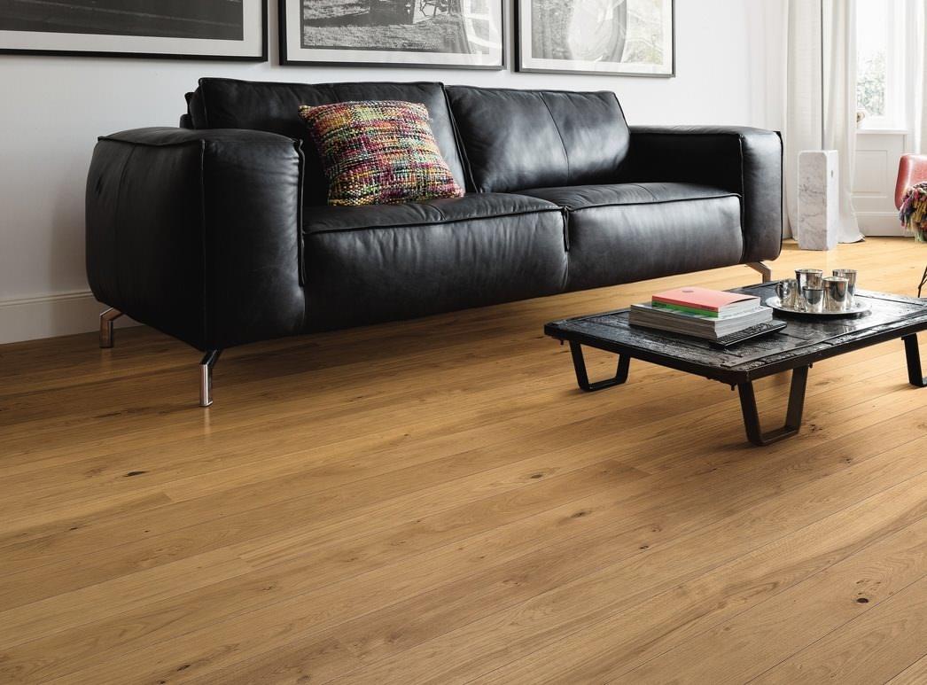 HARO PARQUET 3500 HDF Planche large à l'ancienne 2V Chêne Universal brossé naturaLin plus Top Connect