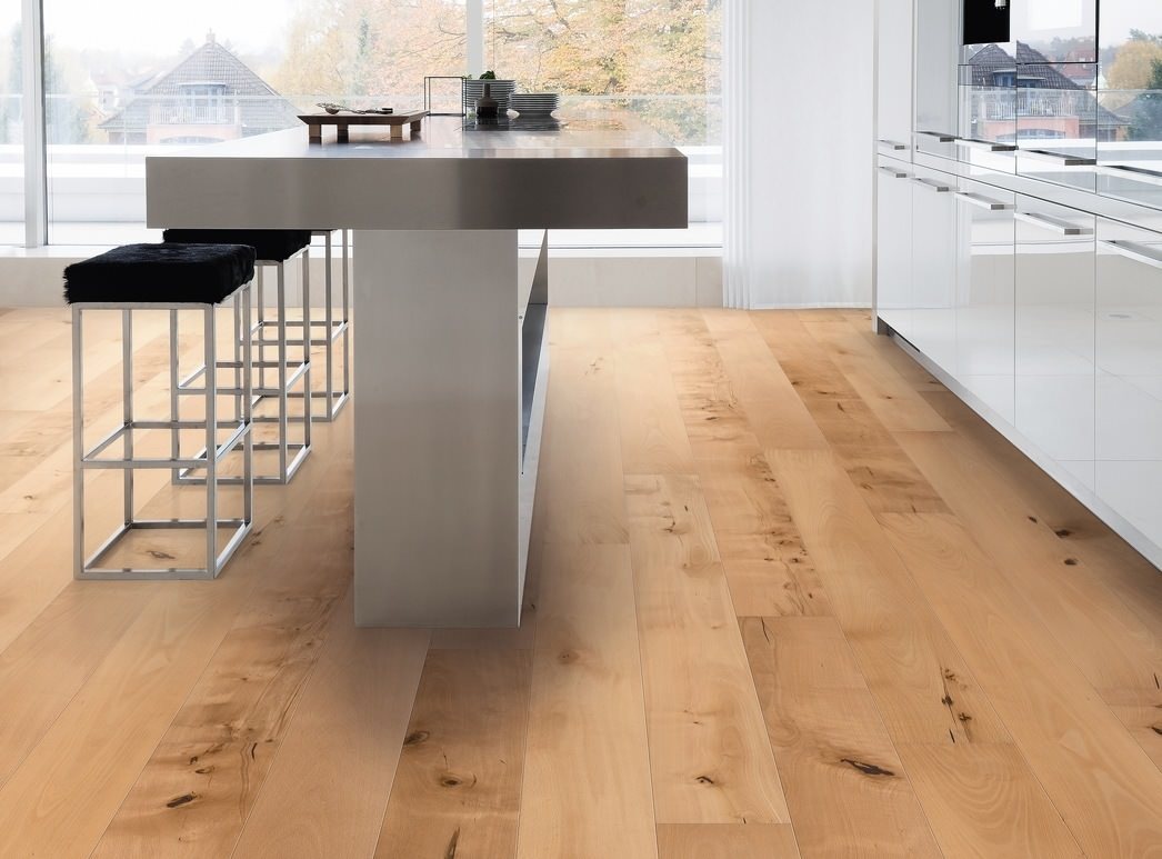 HARO PARQUET 4000 Planche large à l'ancienne 180 4V Hêtre étuvé Universal brossé naturaLin plus Top Connect