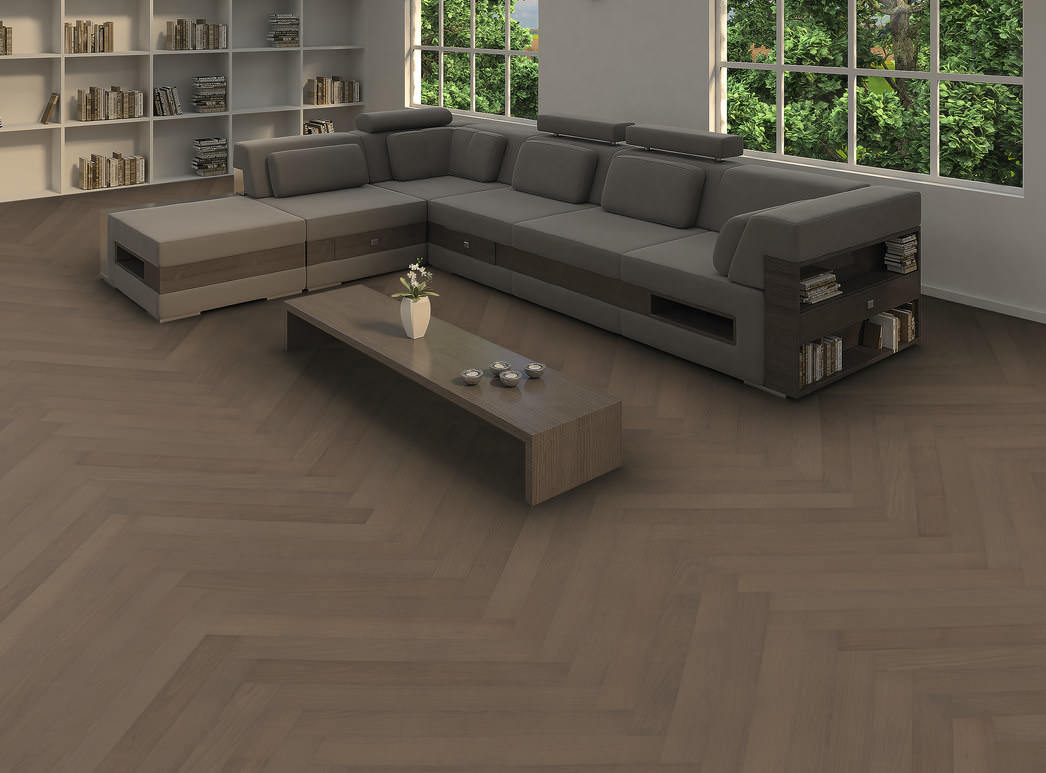 parkettmanufaktur by HARO 4000 Planche large Prestige Chêne gris graphite Selectiv brossé oleovera Rainure & languette