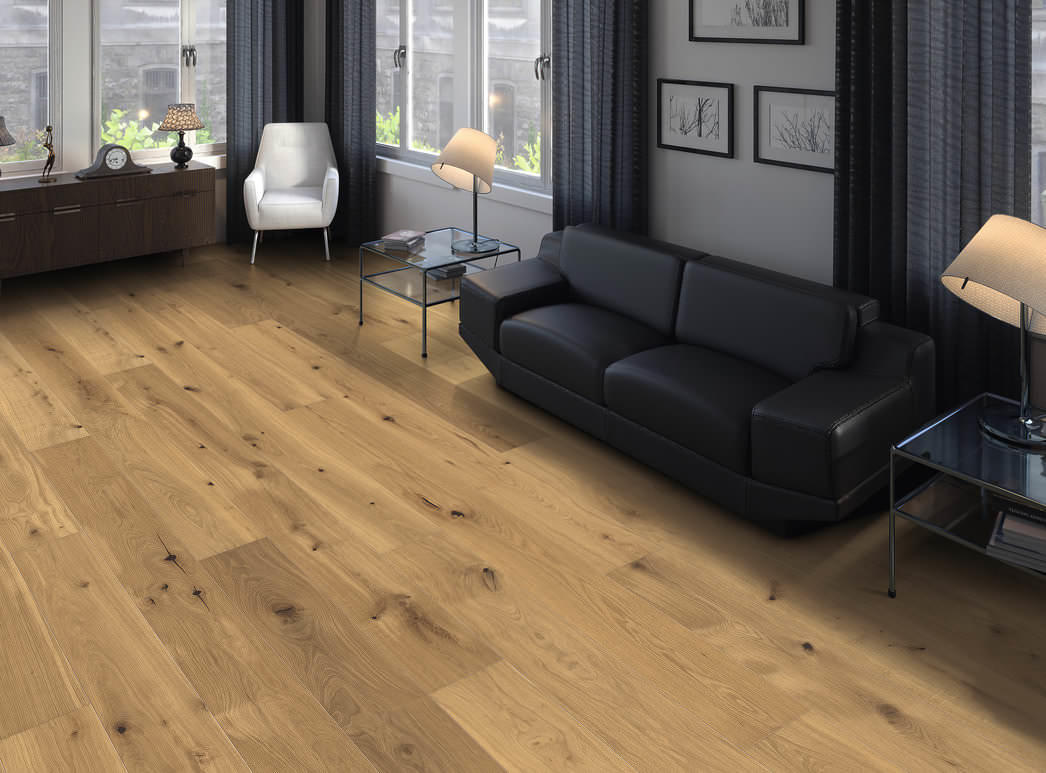 HARO PARQUET 4000 Planche large Maxim 4V Chêne invisible Sauvage brossé naturaLin plus Rainure & languette