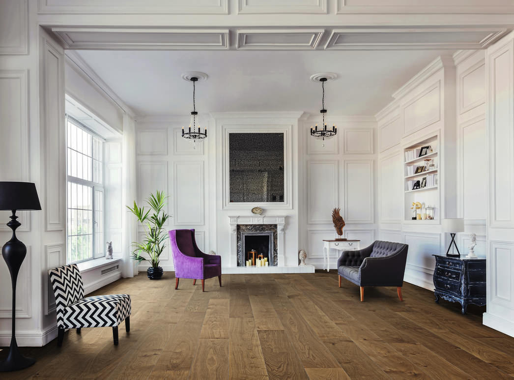 HARO PARQUET 4000 Planche large Plaza 240 4V Chêne fumé Markant brossé naturaLin plus Top Connect