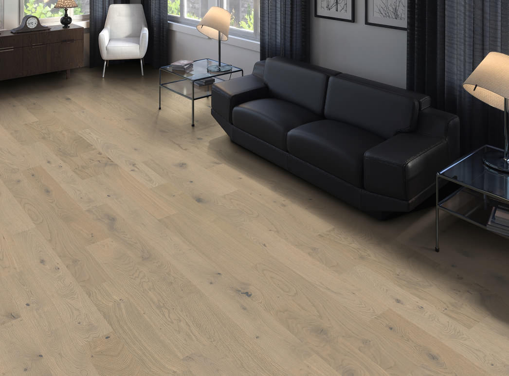 HARO PARQUET 4000 Planche large Prestige Chêne gris sable Sauvage brossé naturaDur Rainure & languette