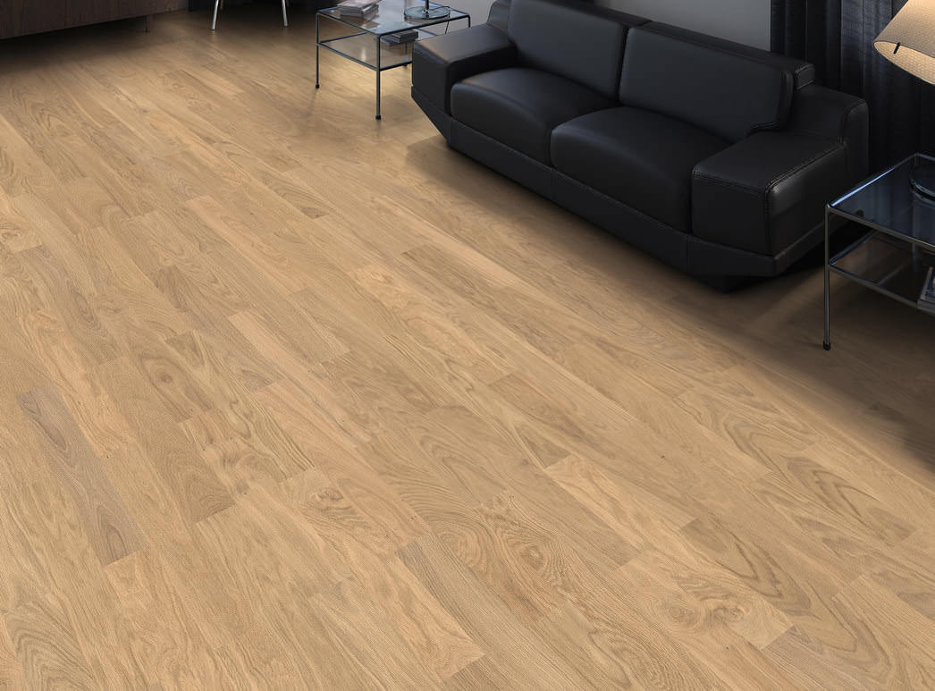 HARO PARQUET 4000 Lame Classico Chêne blanc clair Trend brossé naturaDur Rainure & languette