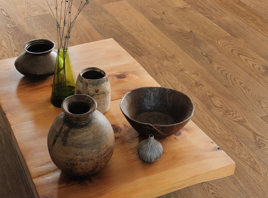 HARO PARQUET 4000 Planche large à l'ancienne 180 4V Chêne fumé Markant brossé naturaDur Top Connect