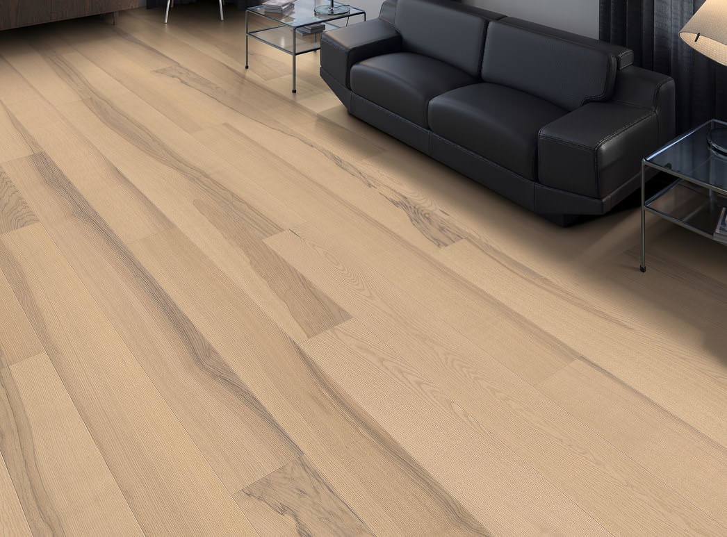 HARO PARQUET 4000 Planche large à l'ancienne 180 4V Frêne pastel crème Universal brossé naturaDur Top Connect