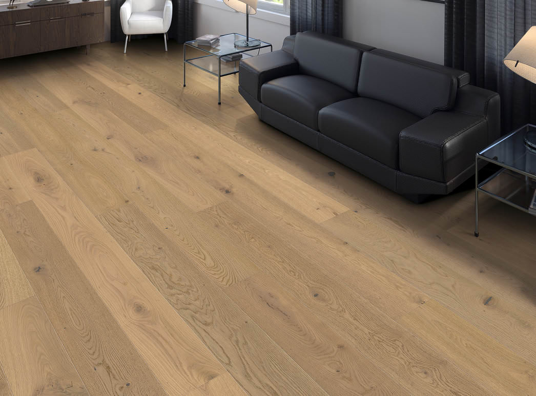 HARO PARQUET 4000 Planche large à l'ancienne 180 4V Chêne fumé léger blanc puro Sauvage brossé naturaLin plus Top Connect