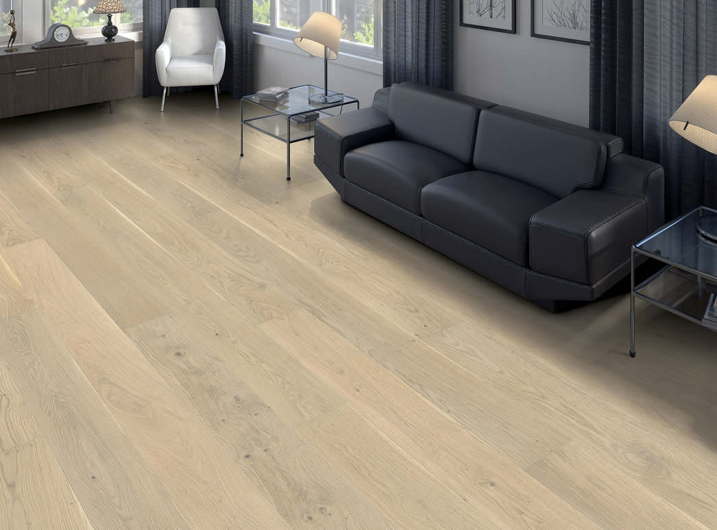 HARO PARQUET 4000 Planche large à l'ancienne 180 4V Chêne blanc clair Country brossé naturaDur Top Connect