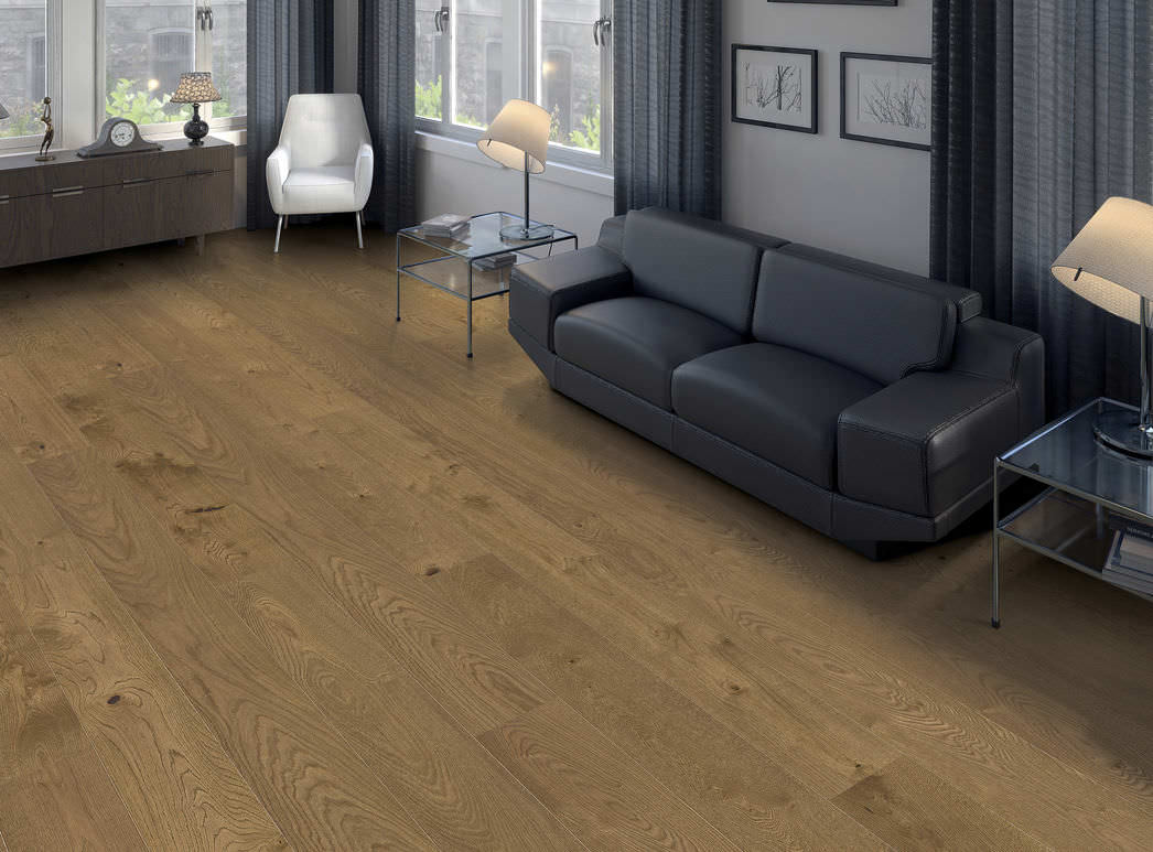 HARO PARQUET 2500 Planche large à l'ancienne 180 2V Chêne brun vintage Universal brossé naturaDur Top Connect