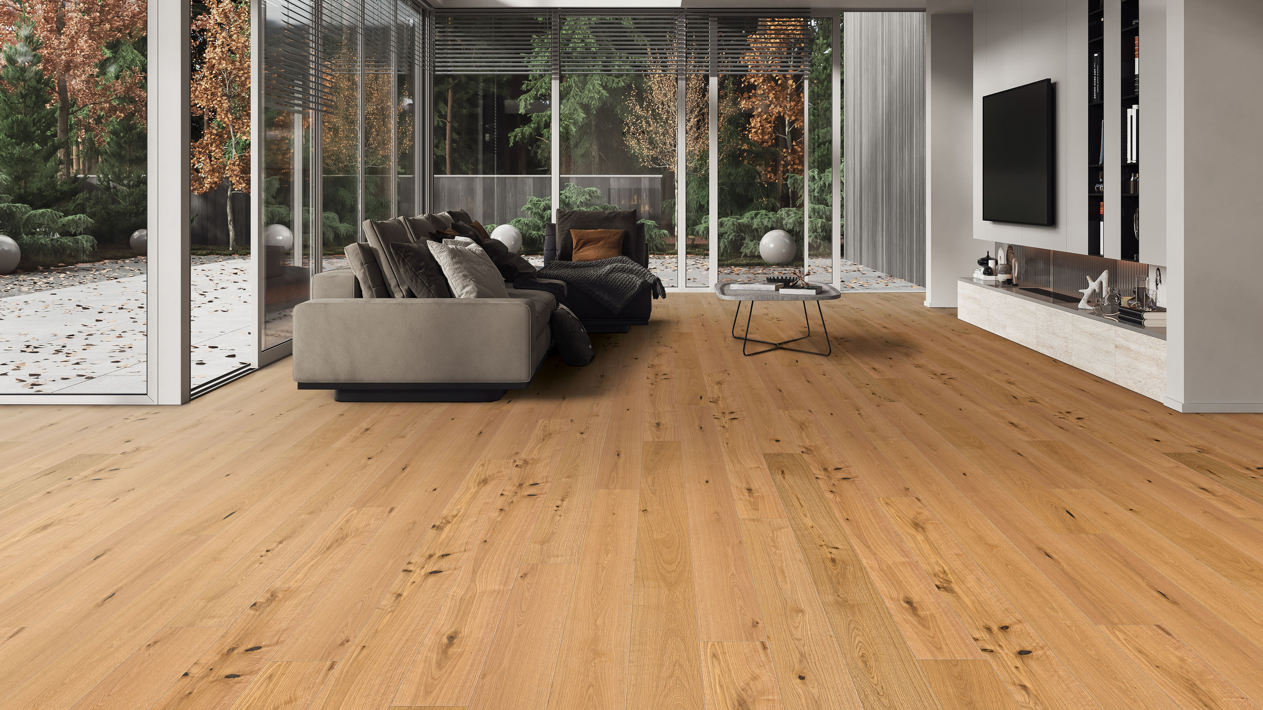 HARO PARQUET 4000 Planche large à l'ancienne 180 4V Chêne Sauvage brossé naturaLin plus Top Connect