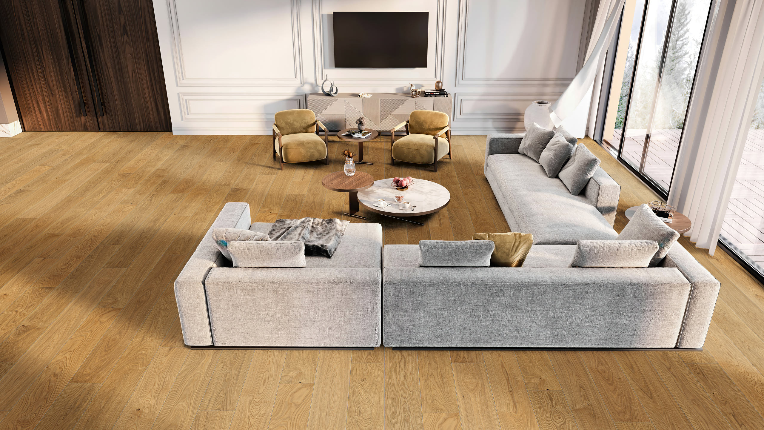 HARO PARQUET 4000 Planche large à l'ancienne 180 4V Chêne Exklusiv brossé naturaLin plus Top Connect