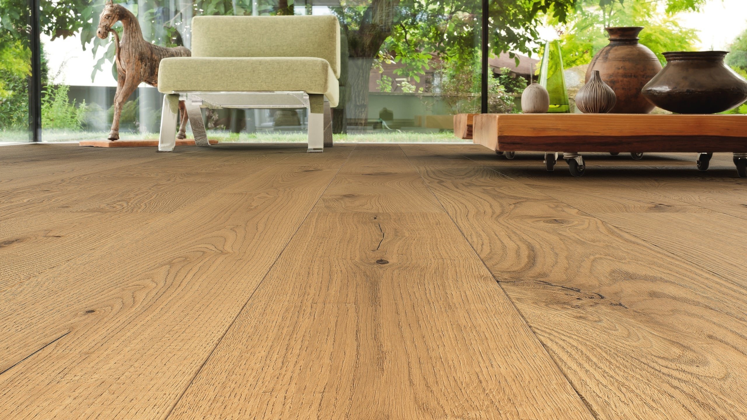 HARO PARQUET 4000 Planche large à l'ancienne 180 2V Chêne Sauvage brossé naturaDur Top Connect