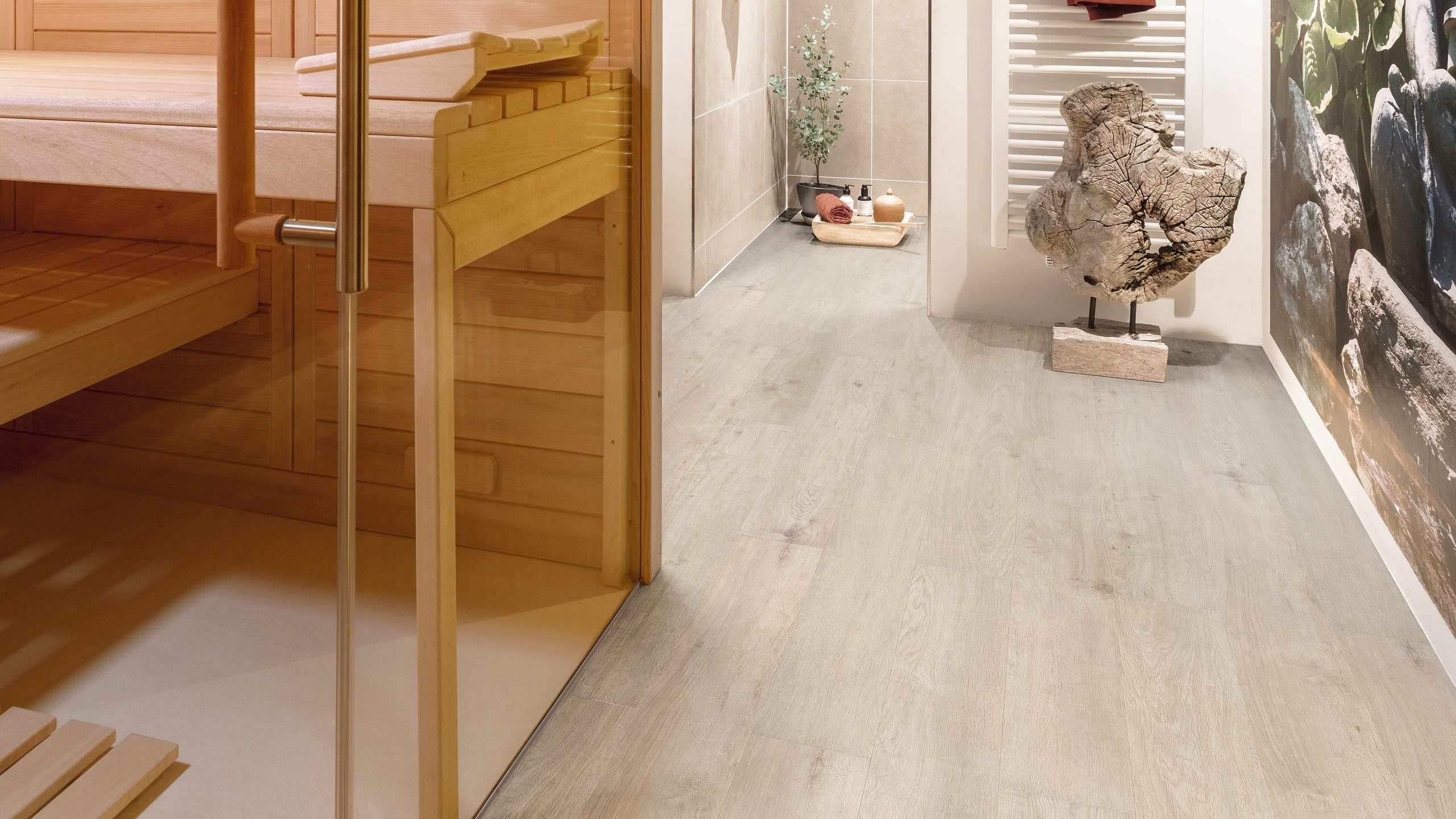 HARO Sol Stratifié TRITTY 200 Aqua Planche large à l'ancienne 4V Chêne Sicilia blanc* authentic mat Top Connect