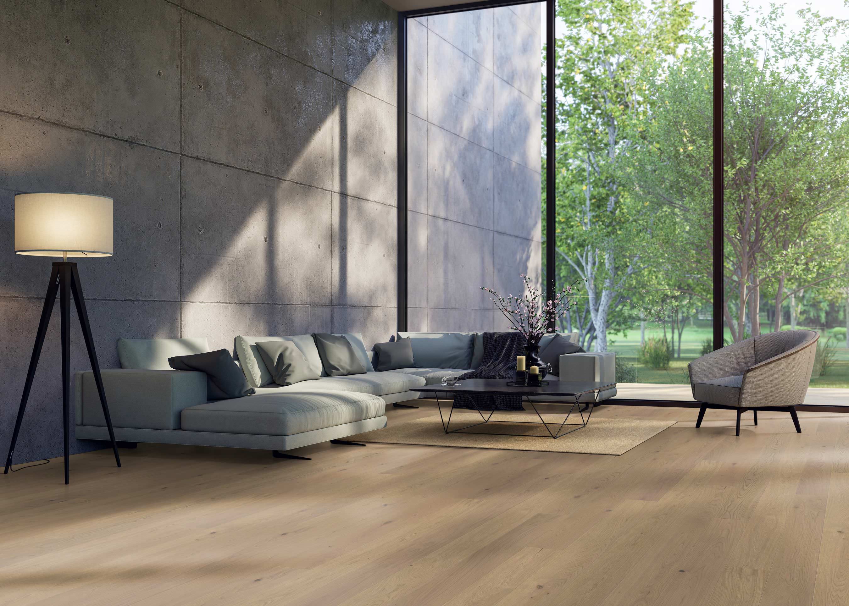 HARO PARQUET 4000 Planche large à l'ancienne 180 4V Chêne gris sable Sauvage brossé naturaLin plus Top Connect