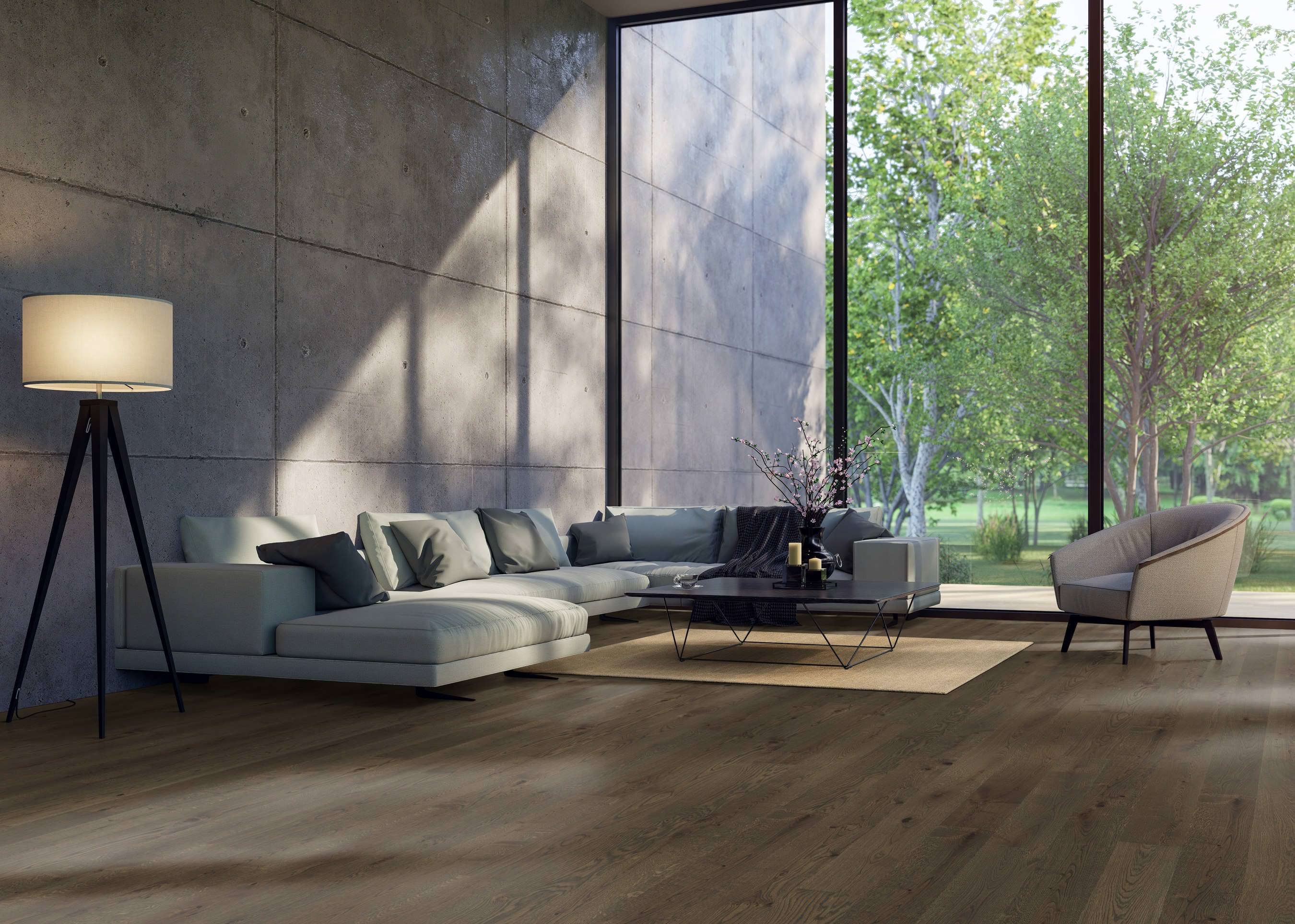 HARO PARQUET 4000 Planche large à l'ancienne 180 4V Chêne brun roseau Sauvage brossé naturaLin plus Top Connect