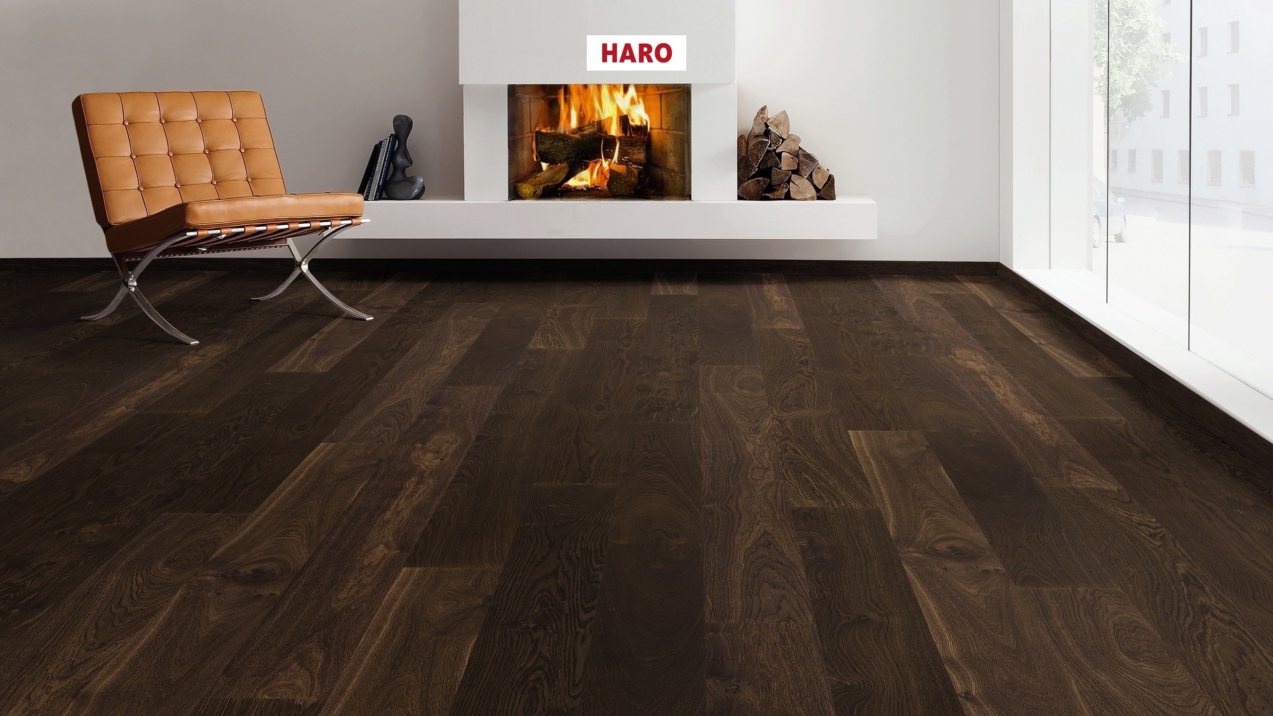 HARO PARQUET 4000 Planche large à l'ancienne 180 Chêne foncé permaDur Top Connect