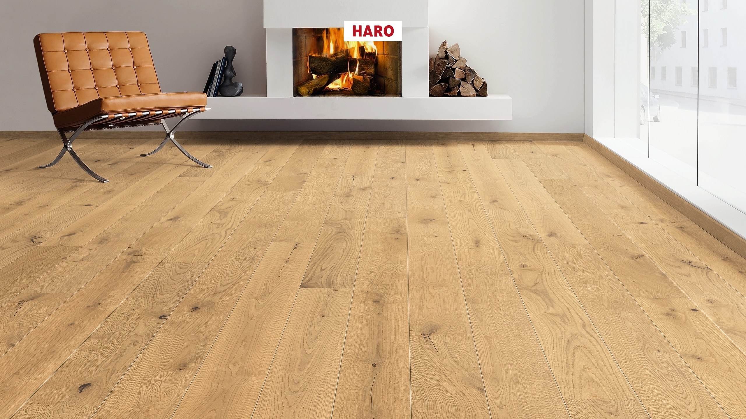 HARO Professional PARQUET 4000 Planche large à l'ancienne 2V Chêne rustico brossé naturaDur Top Connect